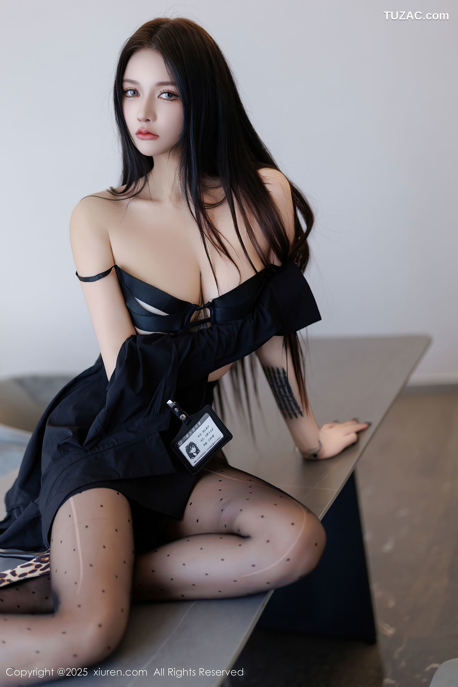 XiuRen秀人网-9969-娜比-OL黑衬衫棕色短裙黑色内衣黑丝气质美女-2025.03.05