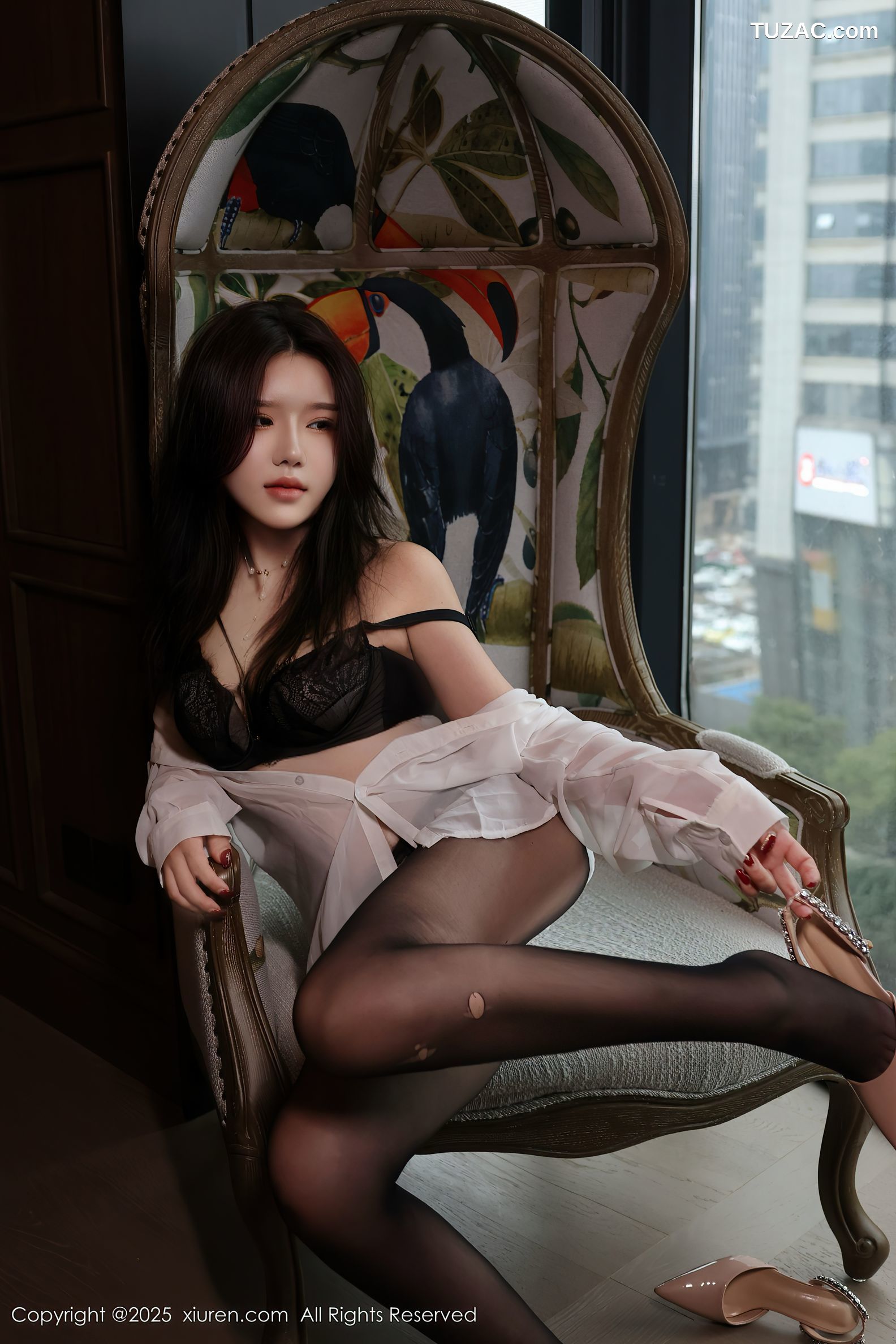 XiuRen秀人网-9983-小薯条nienie-人妻剧情轻透白衬衫黑丝亮片情趣内衣爆乳-2025.03.07