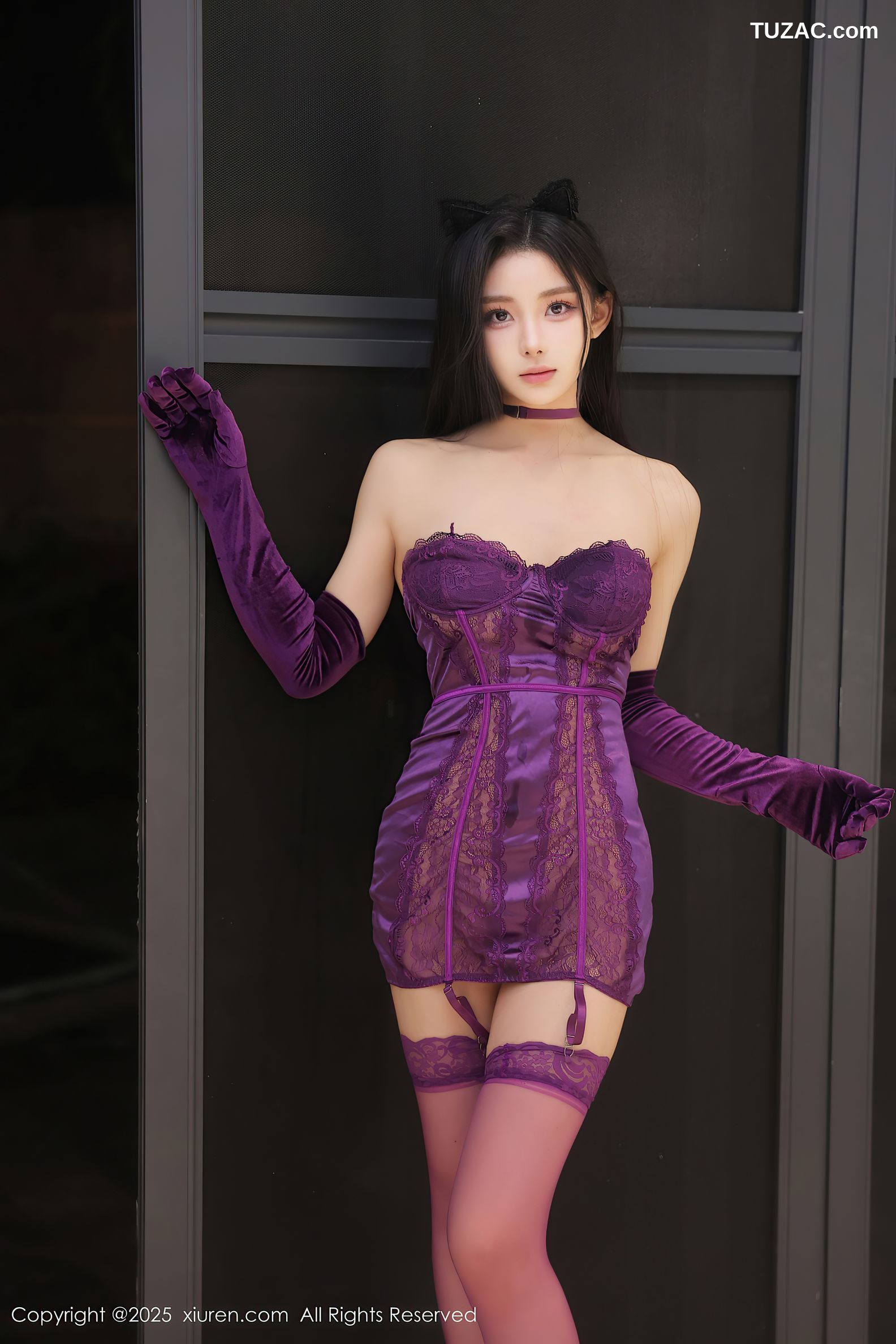 XiuRen秀人网-9998-白浅浅-紫色紧身短裙爆乳-2025.03.11