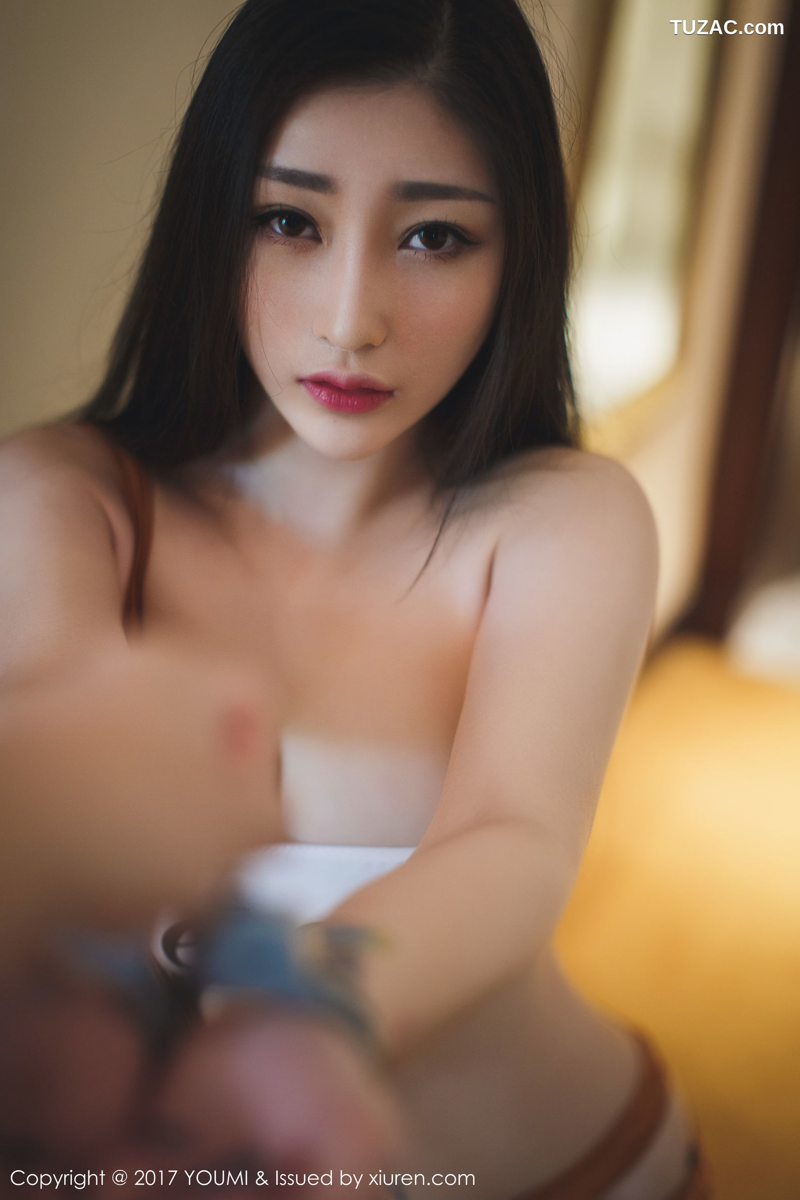 YouMi尤蜜荟-077-妲己-《SM手铐制服诱惑-半透蕾丝吊带》-2017.11.02