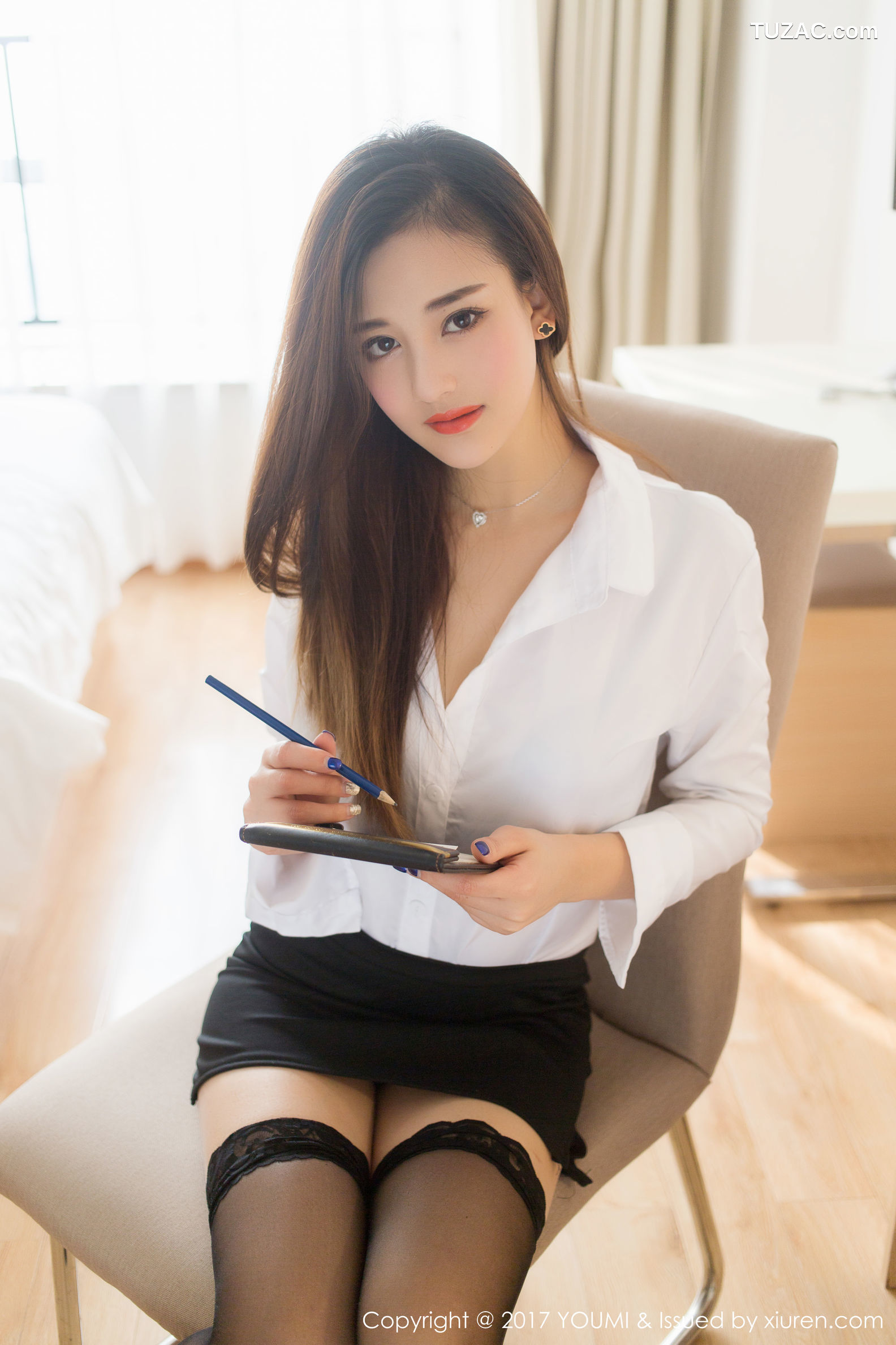 YouMi尤蜜荟-087-娜娜Tina-《黑丝OL诱惑-学生装》-2017.11.22