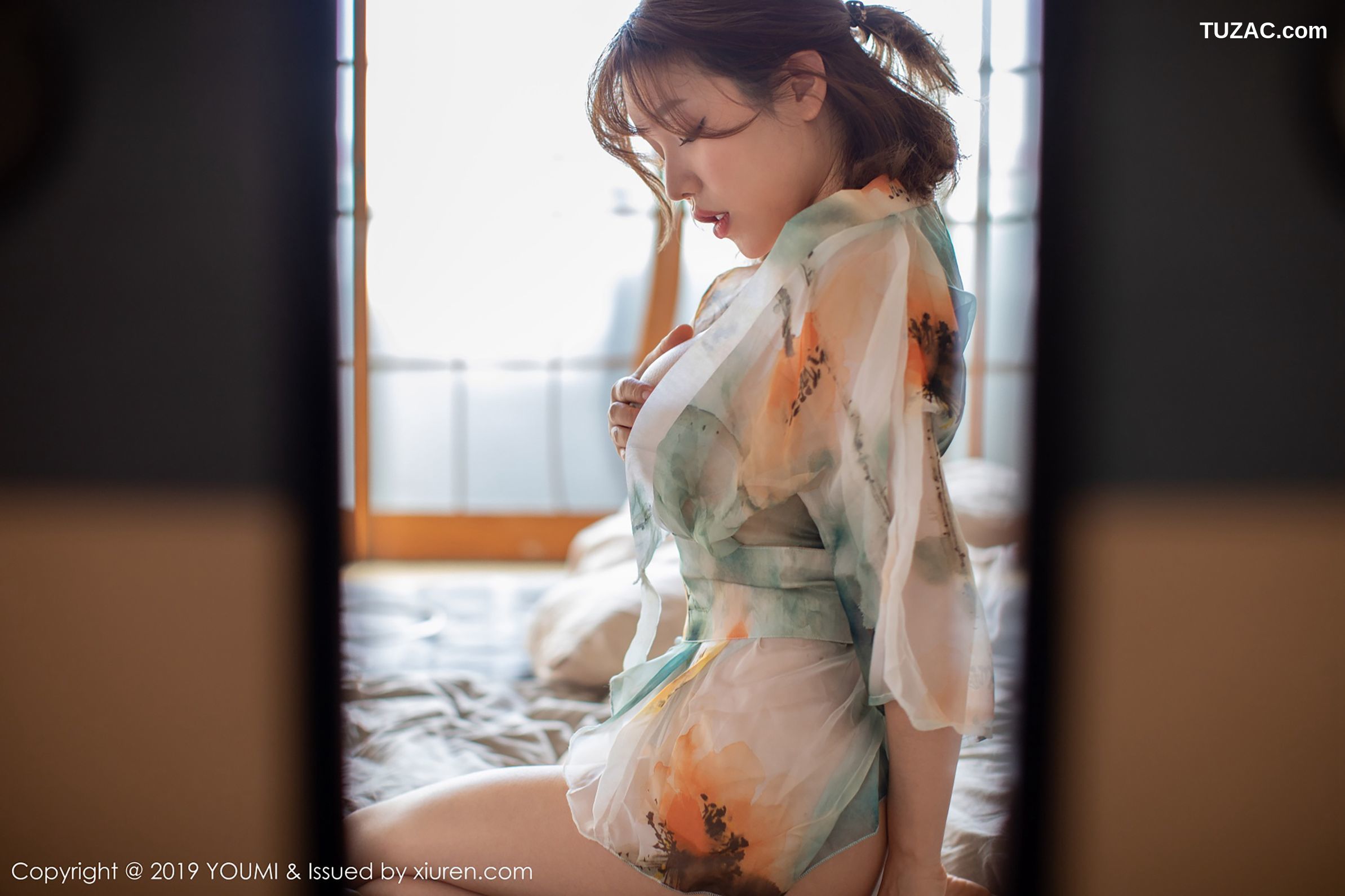 YouMi尤蜜荟-267-黄楽然-《半透的绚丽和服-镂空内衣》-2019.01.25