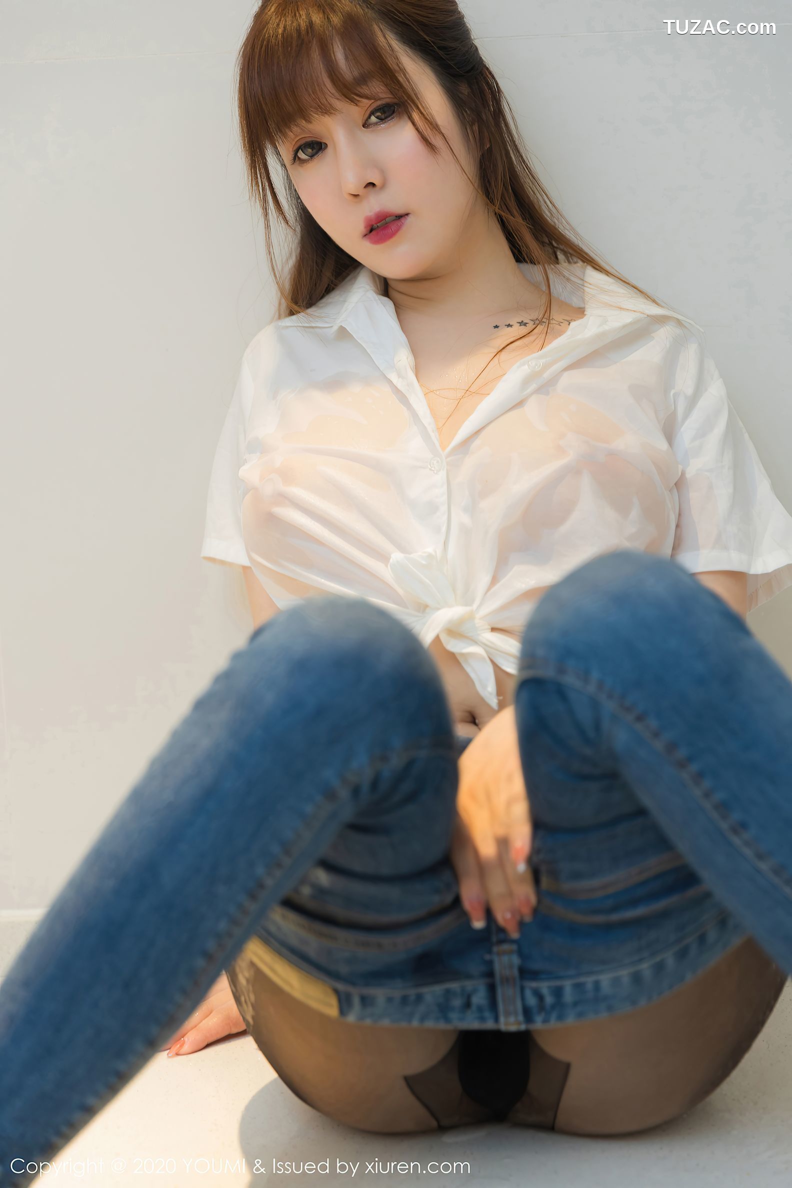 YouMi尤蜜荟-522-王雨纯-《经典白衬衫与极致黑丝袜》-2020.09.04