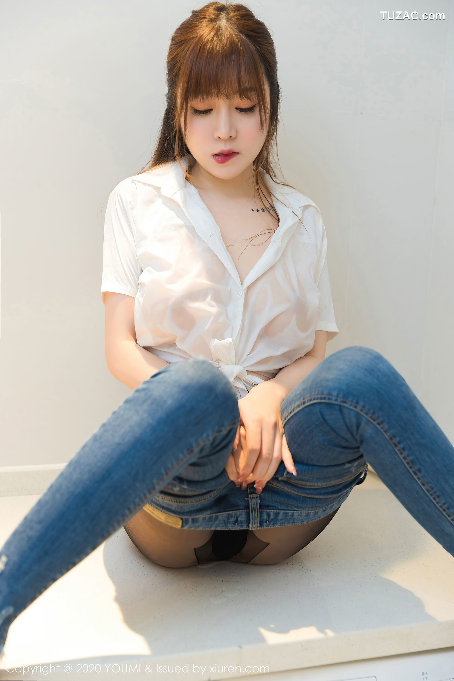 YouMi尤蜜荟-522-王雨纯-《经典白衬衫与极致黑丝袜》-2020.09.04