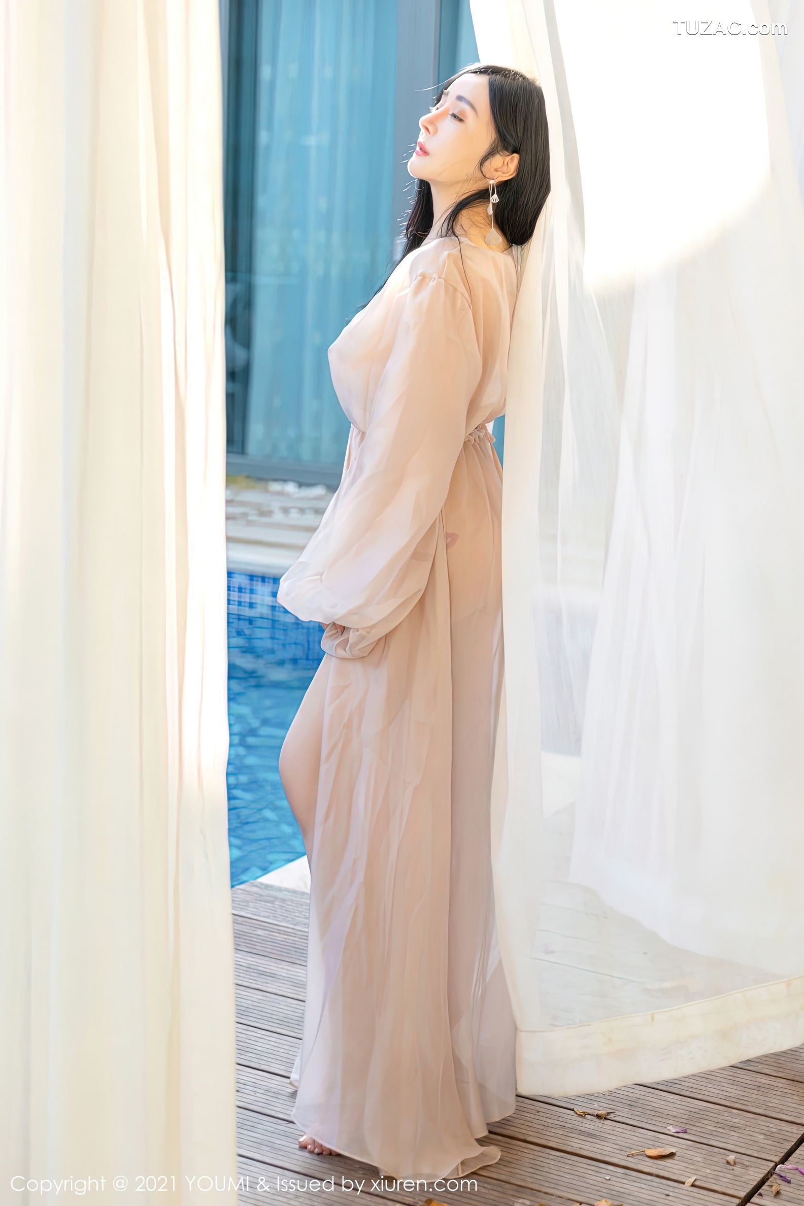 YouMi尤蜜荟-631-允爾-三亚旅拍户外轻薄通透长裙