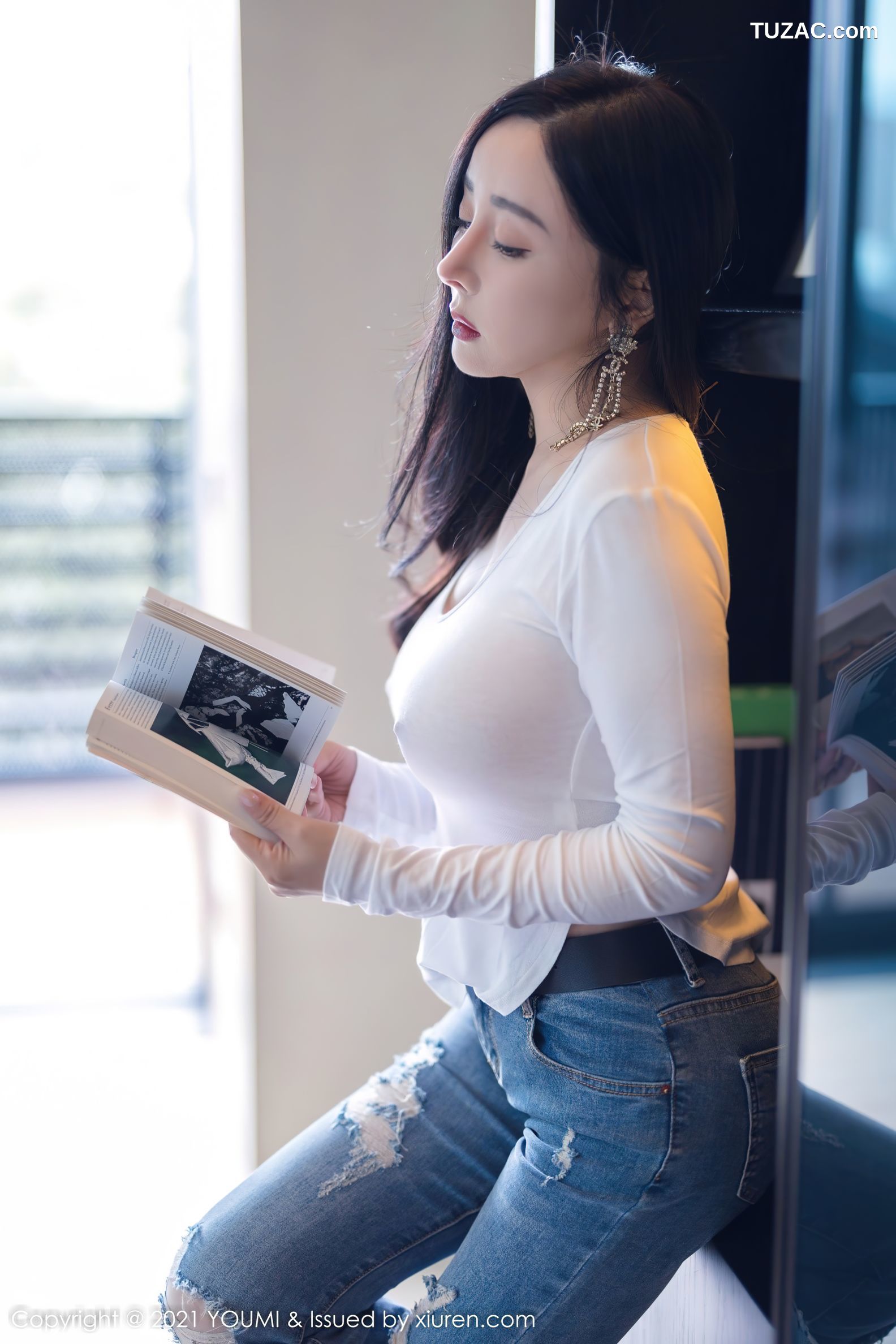 YouMi尤蜜荟-726-允爾-白纱衣牛仔裤豪乳真空激凸惹火-2021.12.03