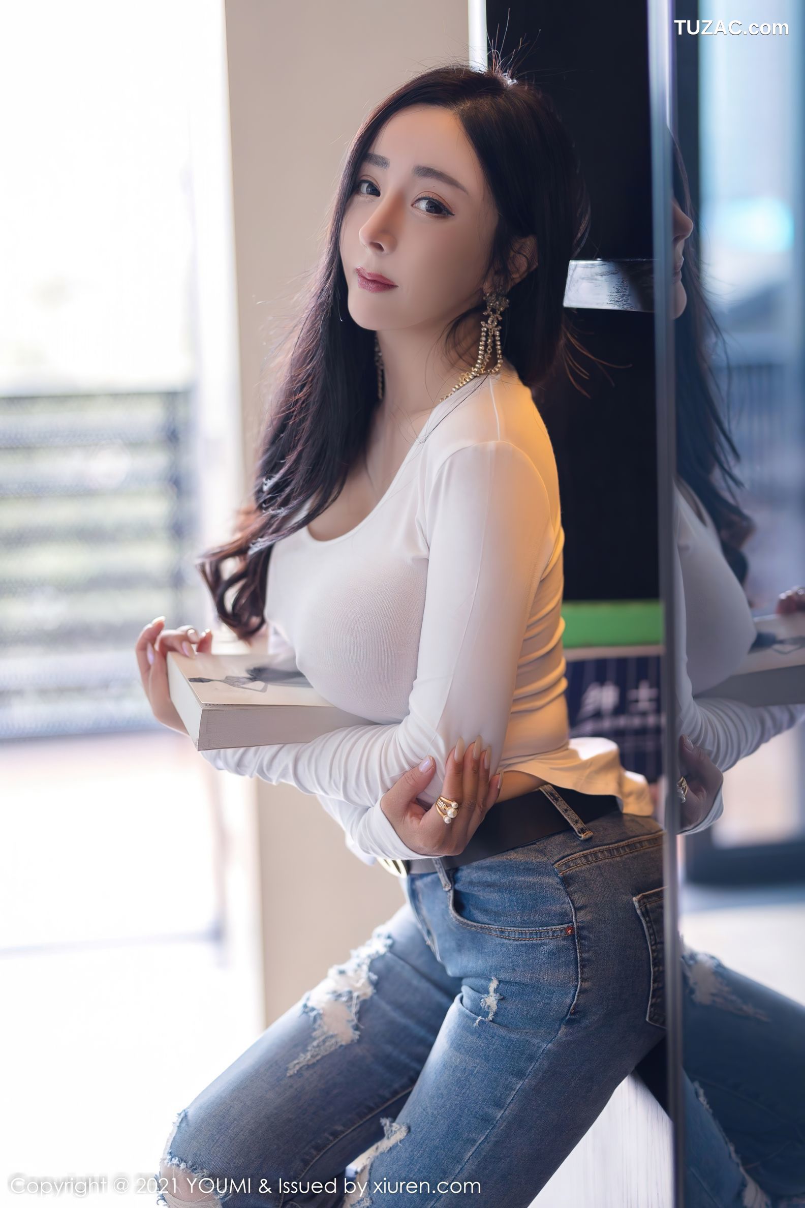 YouMi尤蜜荟-726-允爾-白纱衣牛仔裤豪乳真空激凸惹火-2021.12.03