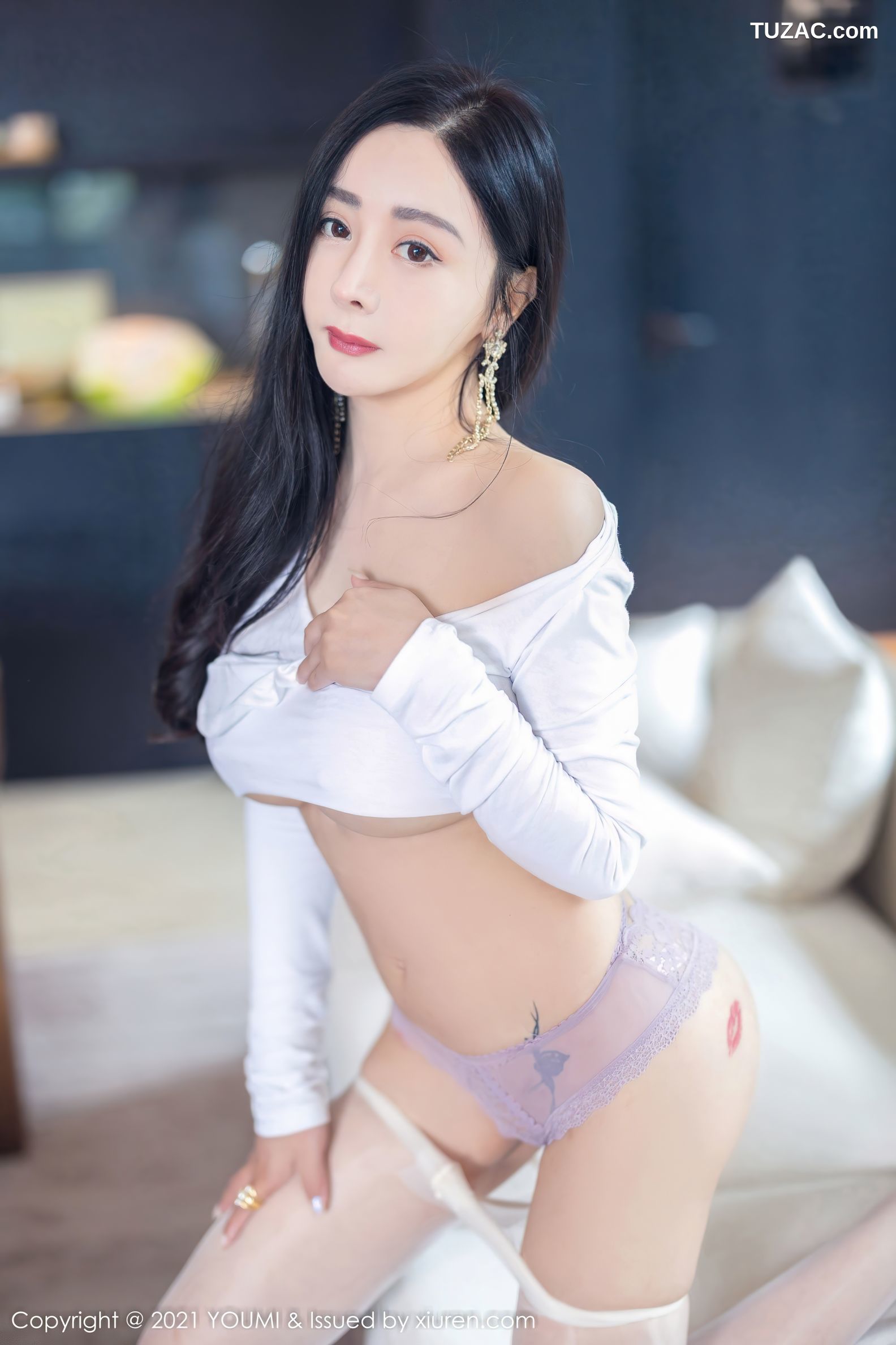 YouMi尤蜜荟-726-允爾-白纱衣牛仔裤豪乳真空激凸惹火-2021.12.03