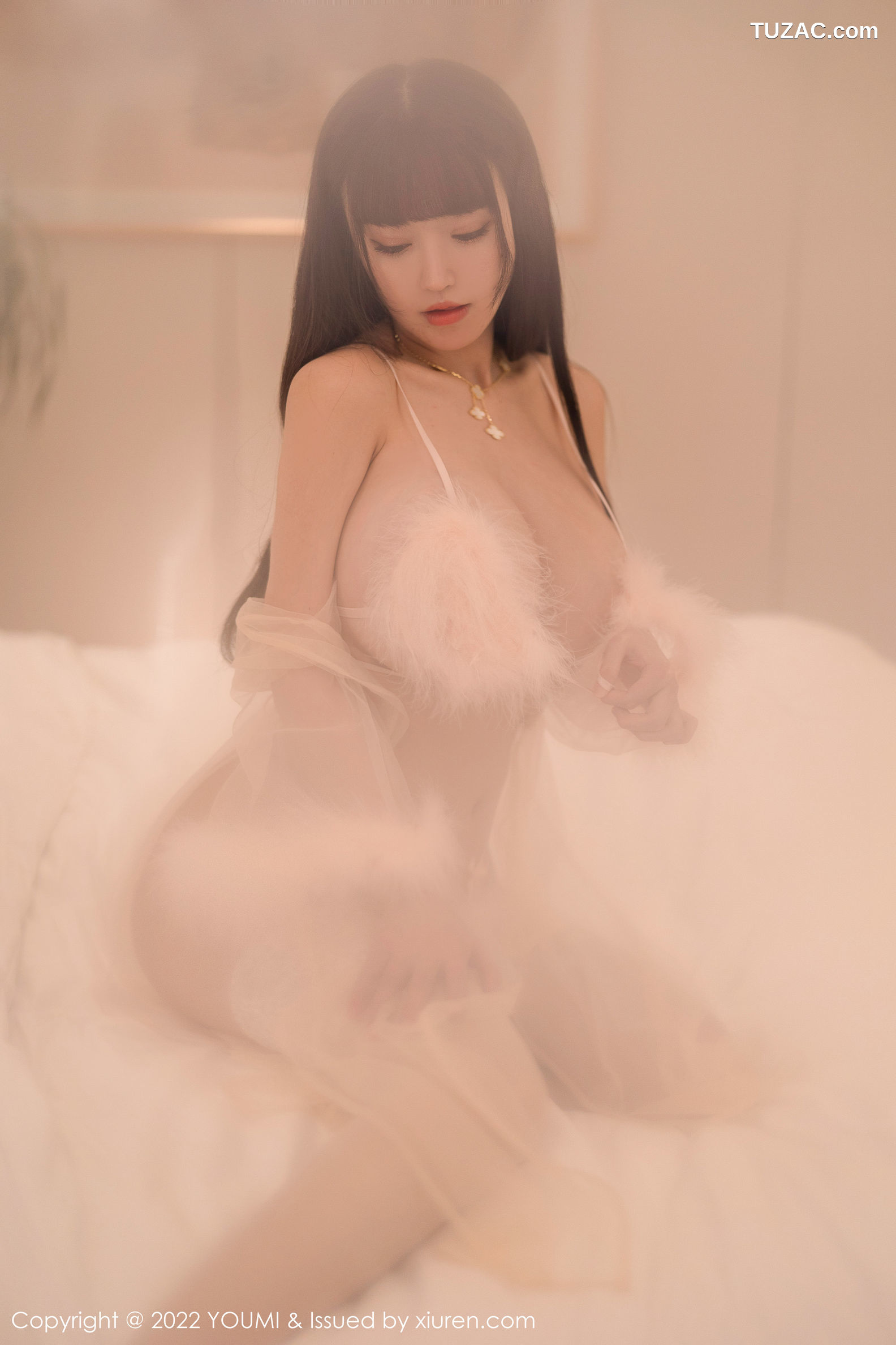 YouMi尤蜜荟-753-朱可儿-透纱毛绒三点内衣