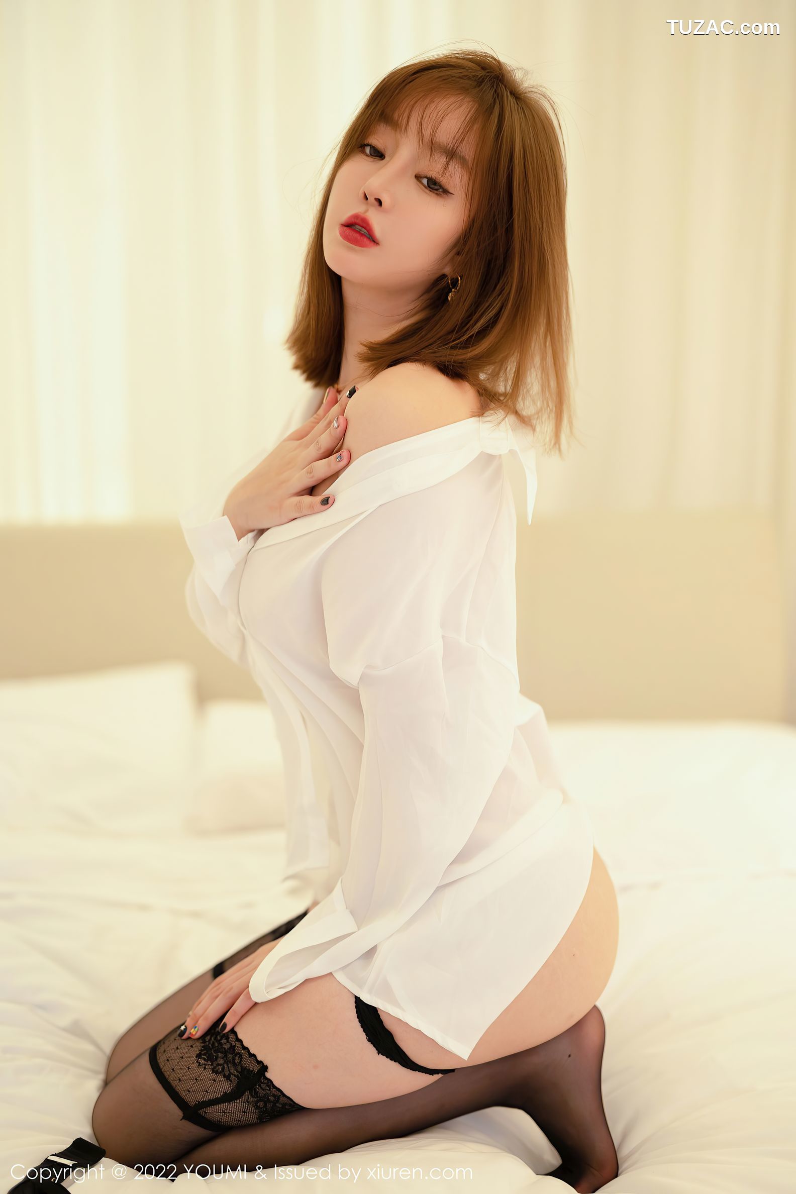 YouMi尤蜜荟-767-王雨纯-白衬衫黑内衣黑丝