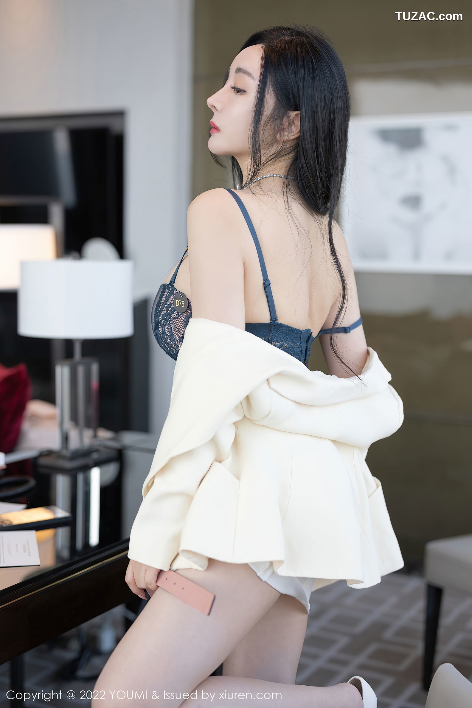 YouMi尤蜜荟-769-允爾-白色职业装黑色内衣