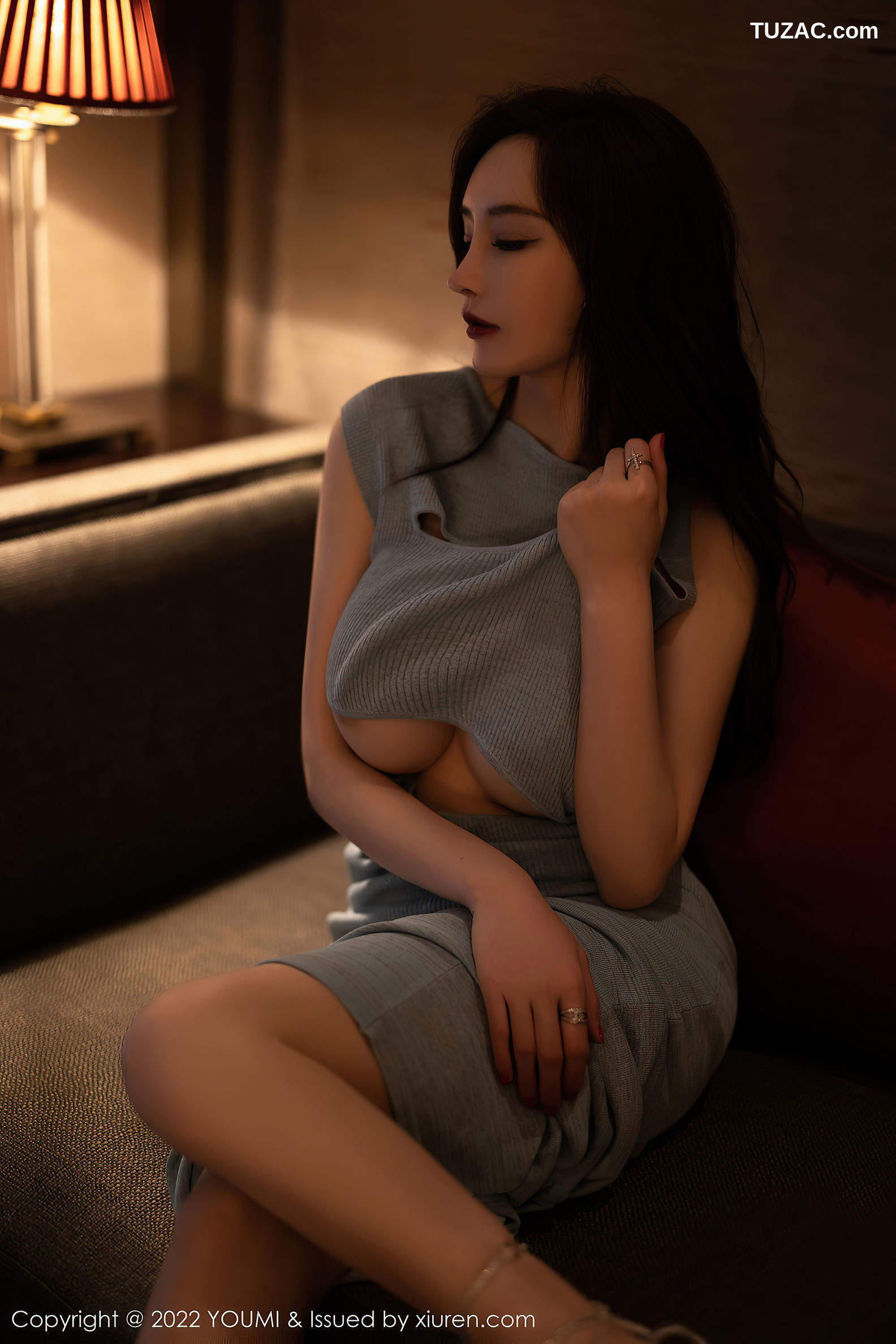 YouMi尤蜜荟-822-奶瓶土肥圆矮挫丑黑穷-灰裙装