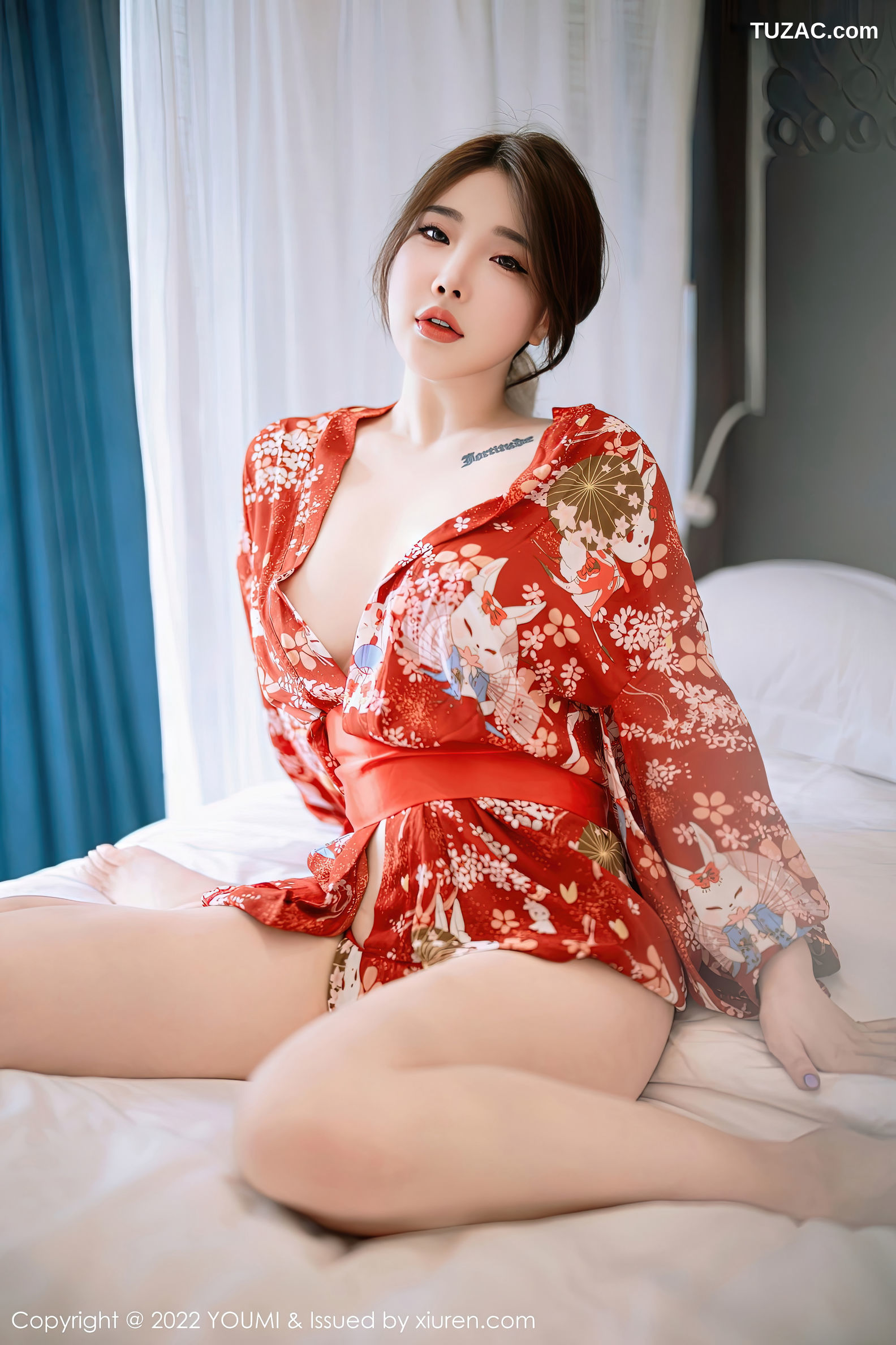 YouMi尤蜜荟-865-小海臀Rena-西双版纳旅拍红色日式和服-2022.11.16