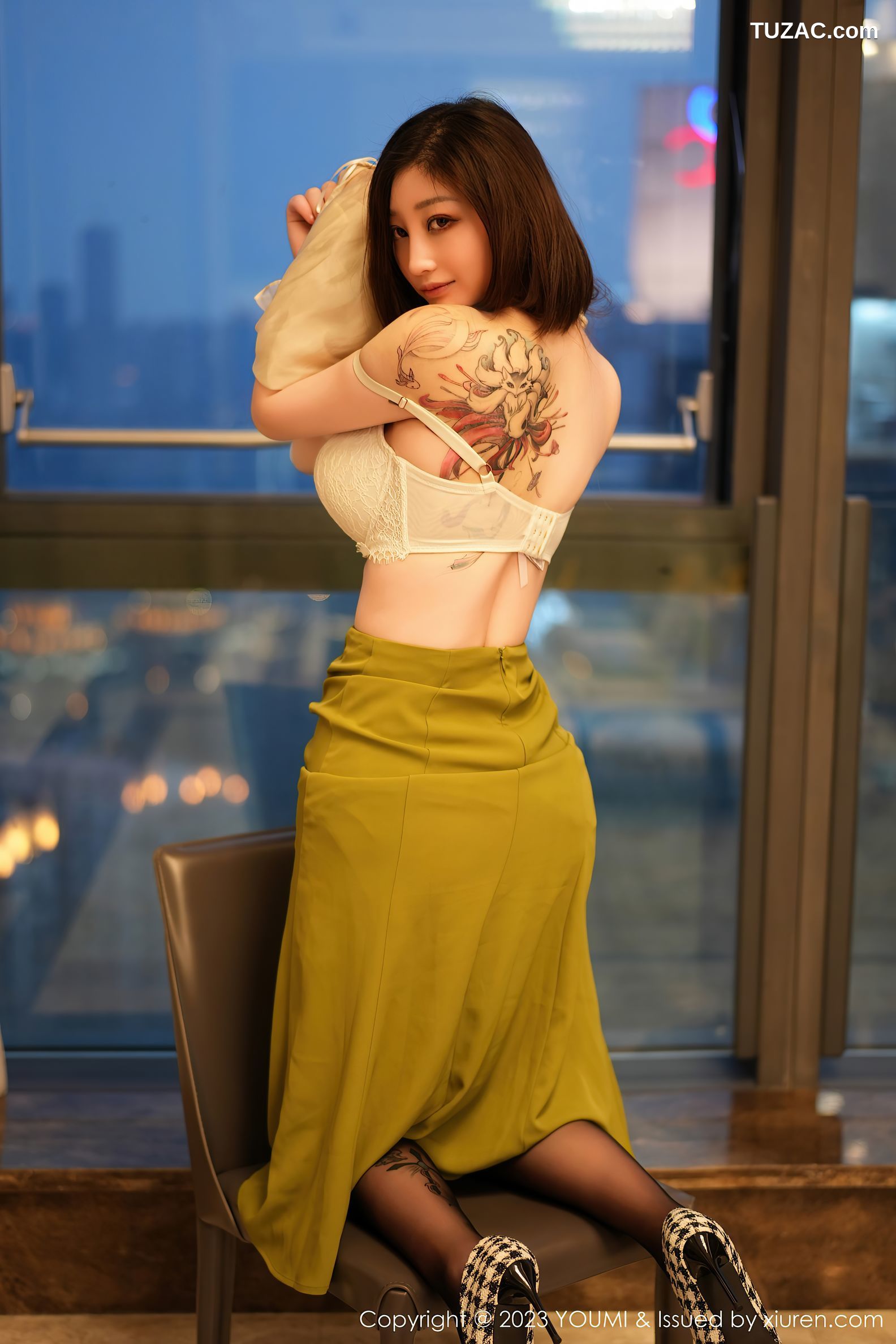 YouMi尤蜜荟-940-妲己_Toxic-白色蕾丝内衣超薄黑丝-2023.05.19