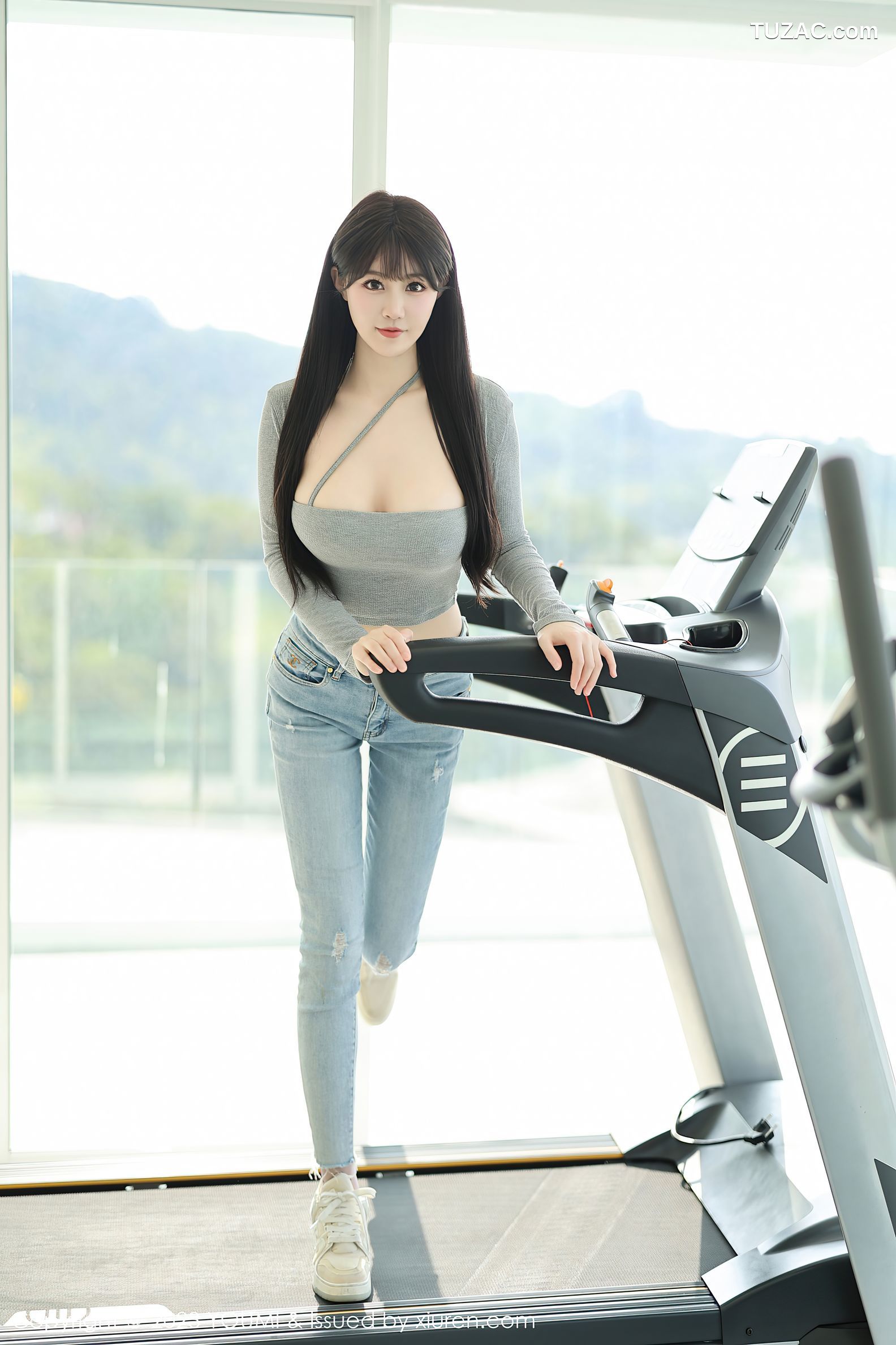 YouMi尤蜜荟-946-朱可儿Flora-牛仔裤粉色圆点丝袜-2023.06.02