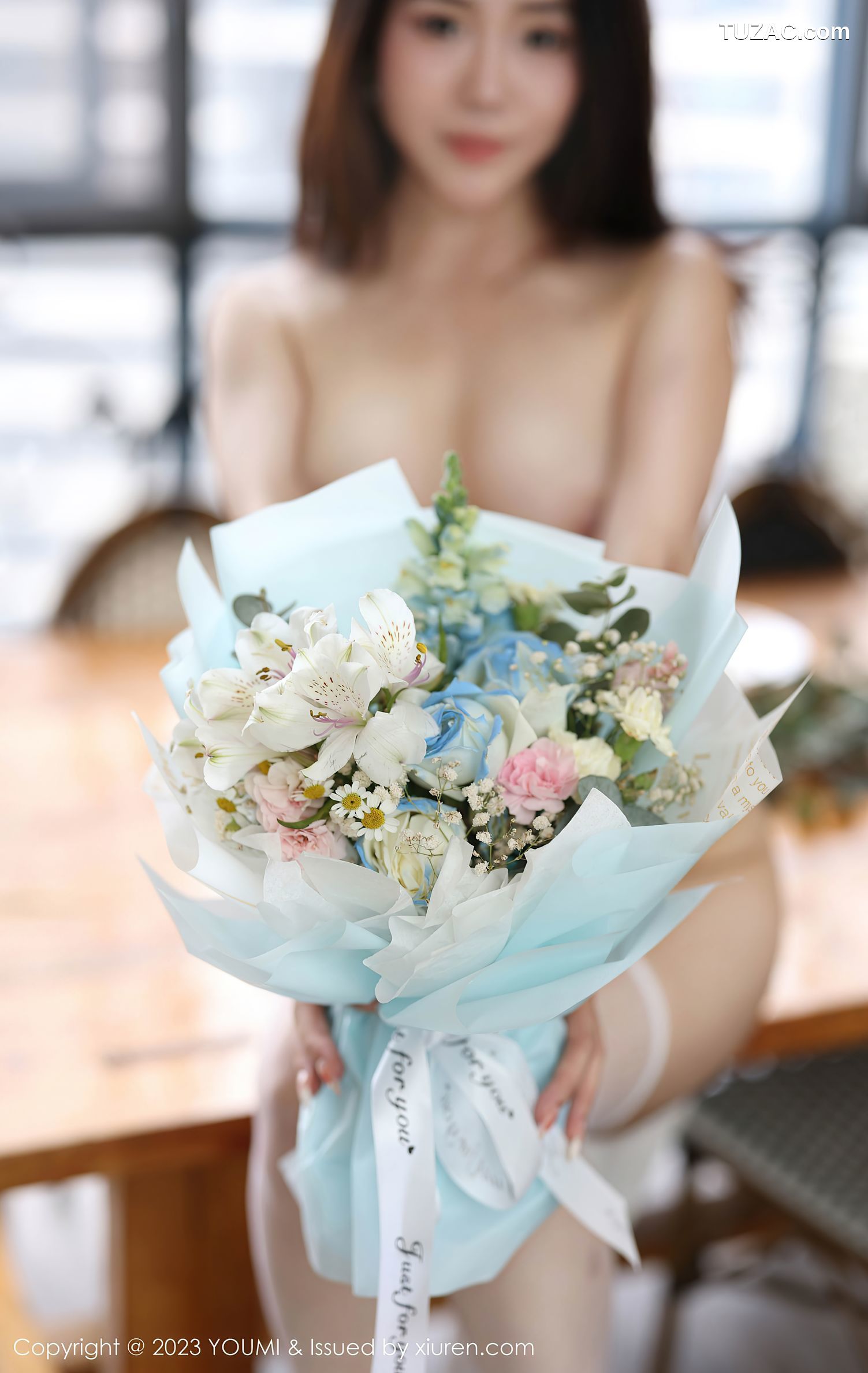 YouMi尤蜜荟-985-严利娅Yuliya-白色蕾丝情趣内衣白丝-2023.09.13