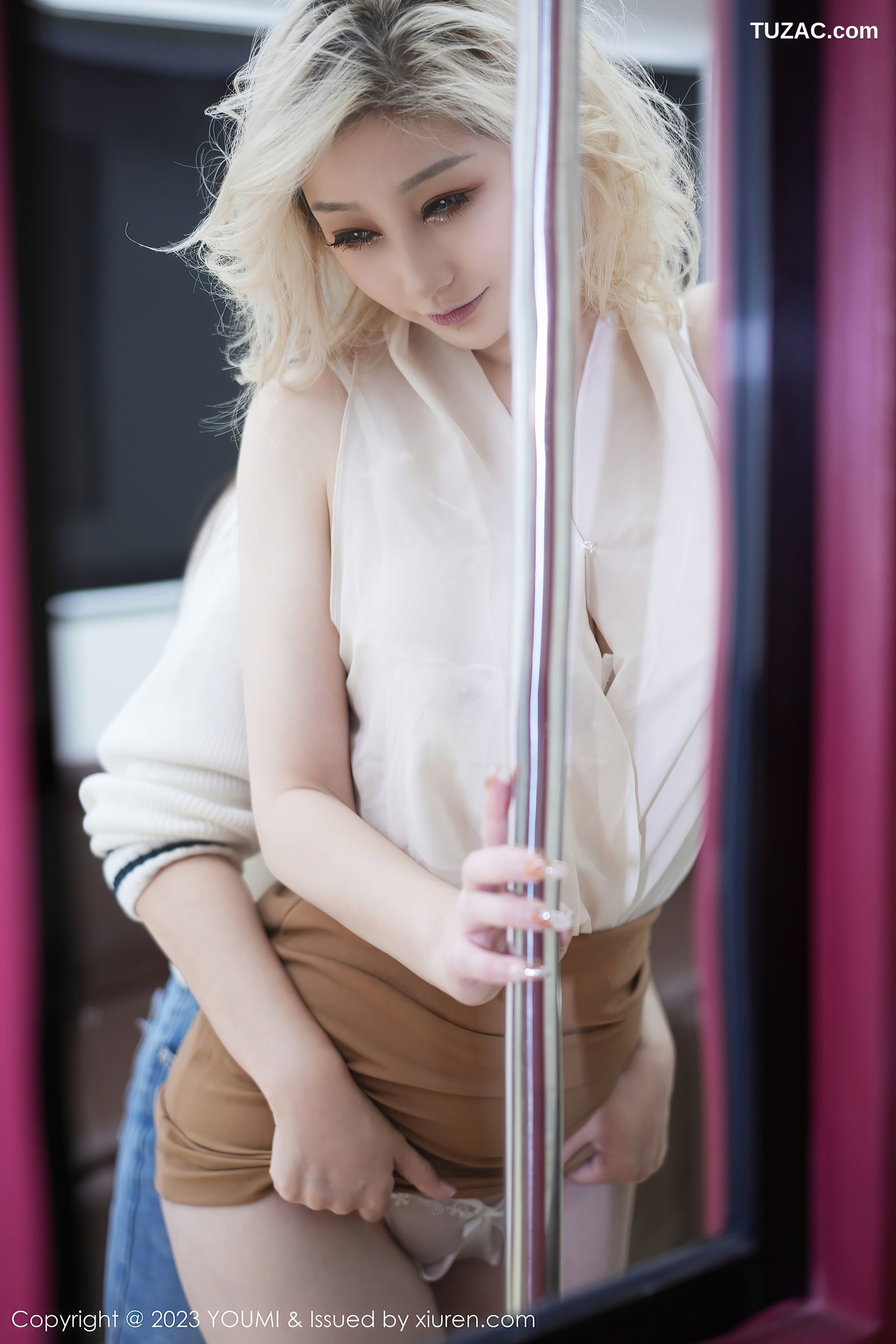 YouMi尤蜜荟-1005-妲己_Toxic-白色上衣杏色短裙-2023.11.23
