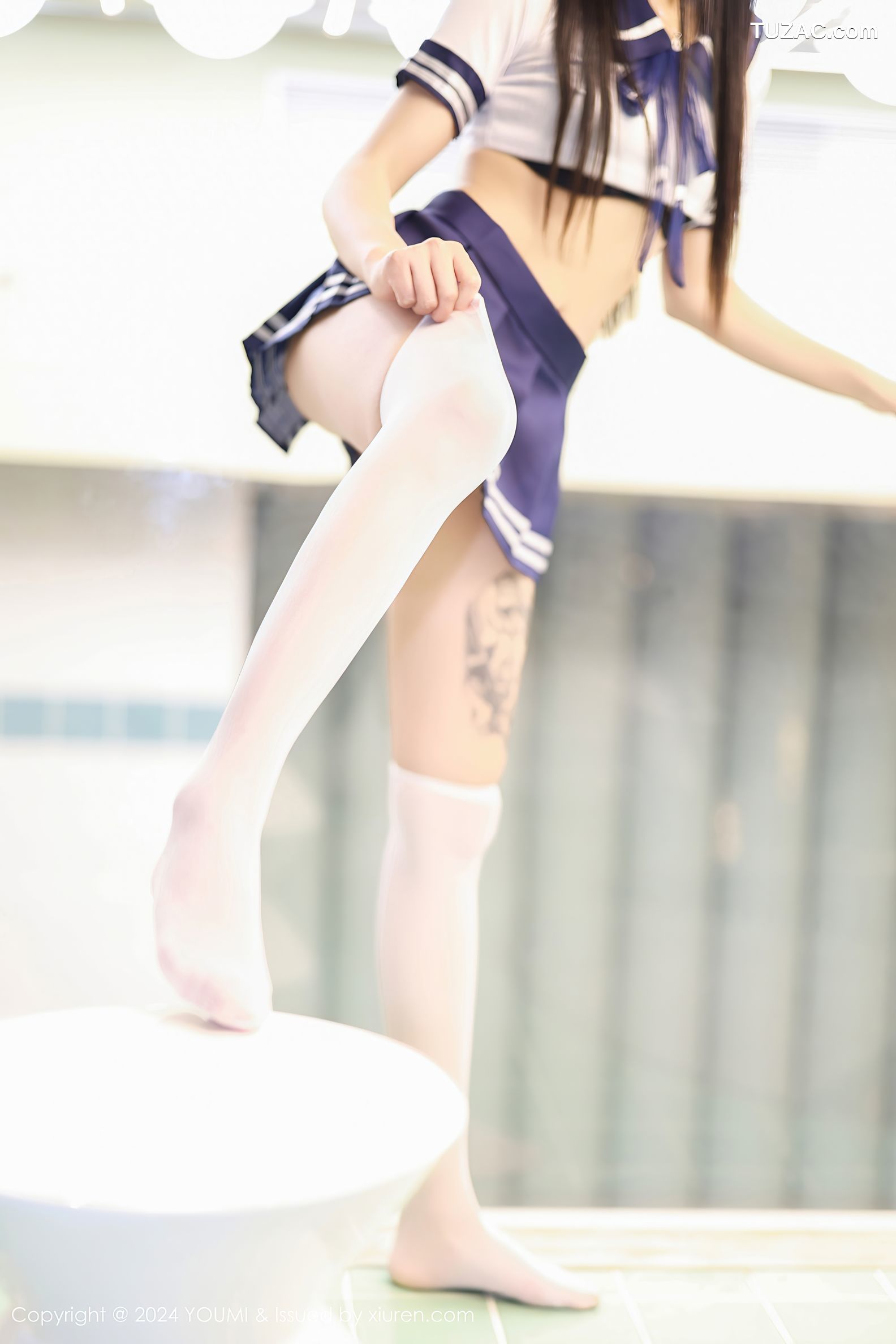 YouMi尤蜜荟-1048-赵可欣baby-学生水手服短裙白色丝袜-2024.04.08