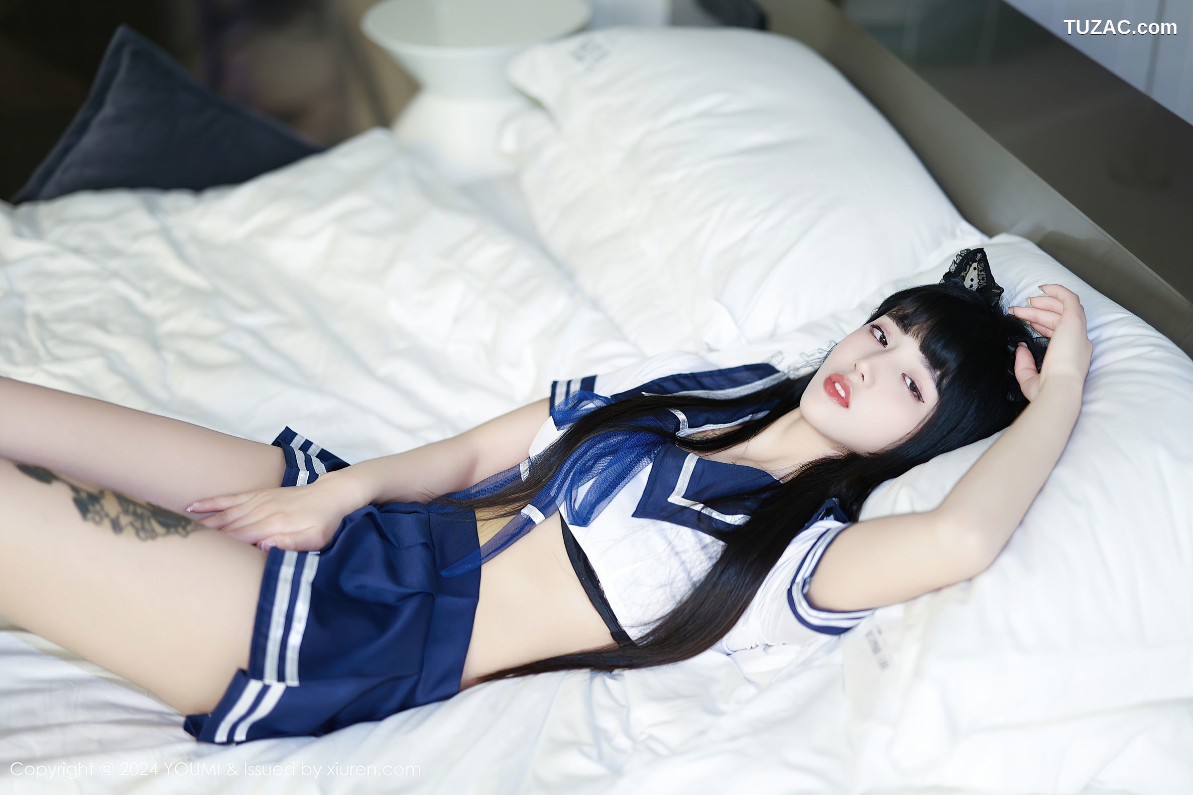 YouMi尤蜜荟-1048-赵可欣baby-学生水手服短裙白色丝袜-2024.04.08