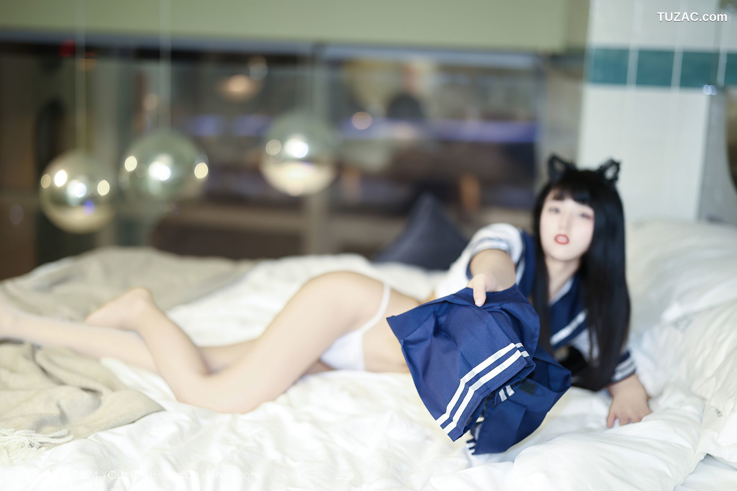 YouMi尤蜜荟-1048-赵可欣baby-学生水手服短裙白色丝袜-2024.04.08