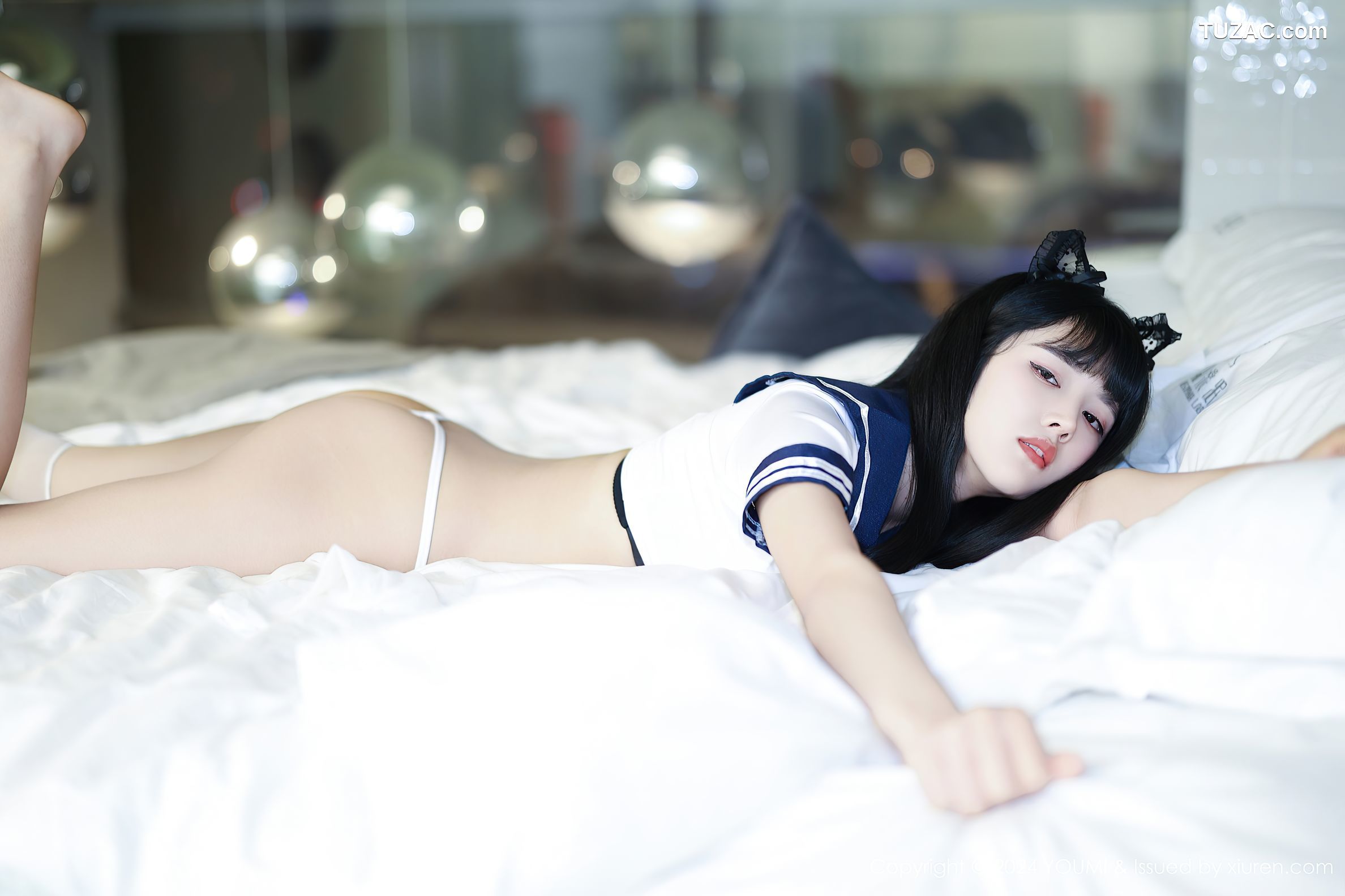 YouMi尤蜜荟-1048-赵可欣baby-学生水手服短裙白色丝袜-2024.04.08