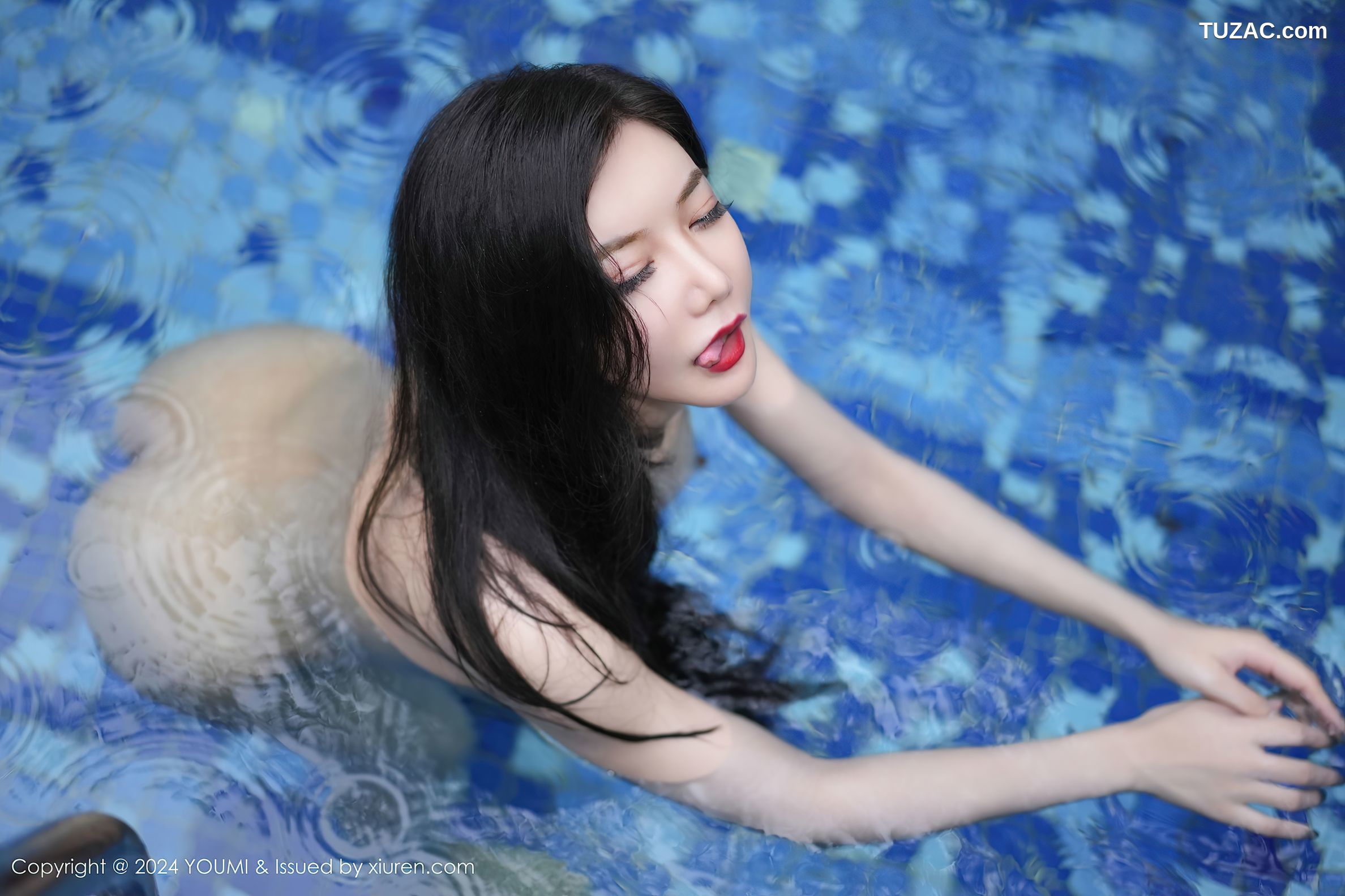 YouMi尤蜜荟-1084-心妍小公主-泳池场景牛仔裤粉色比基尼爆乳-2024.07.17