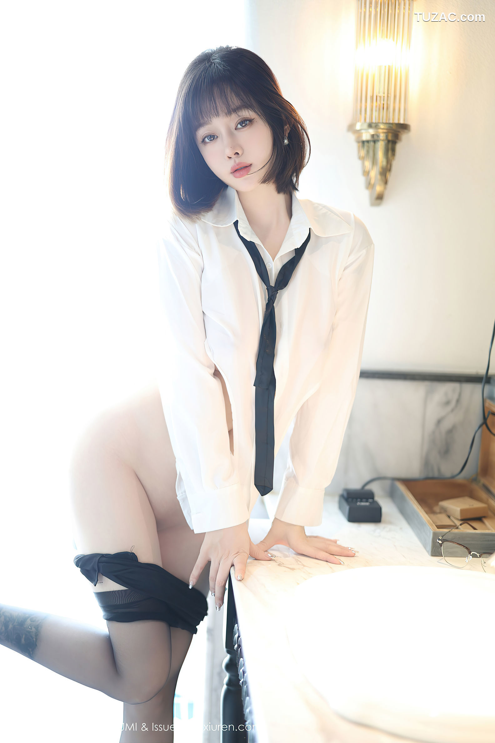 YouMi尤蜜荟-1094-王雨纯-白衬衫领带黑短裙黑丝爆乳-2024.08.23