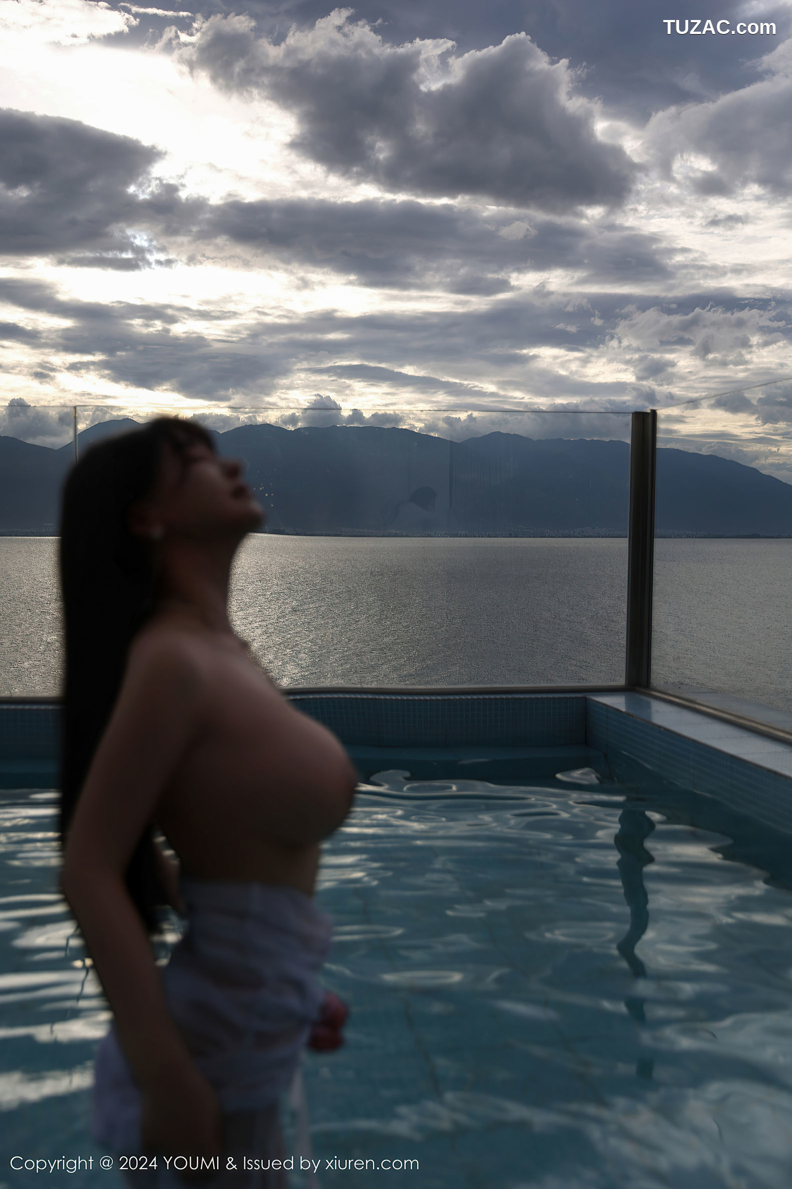 YouMi尤蜜荟-1097-朱可儿-心上可Flora-轻透白纱连衣短裙泳池湿身-2024.09.14