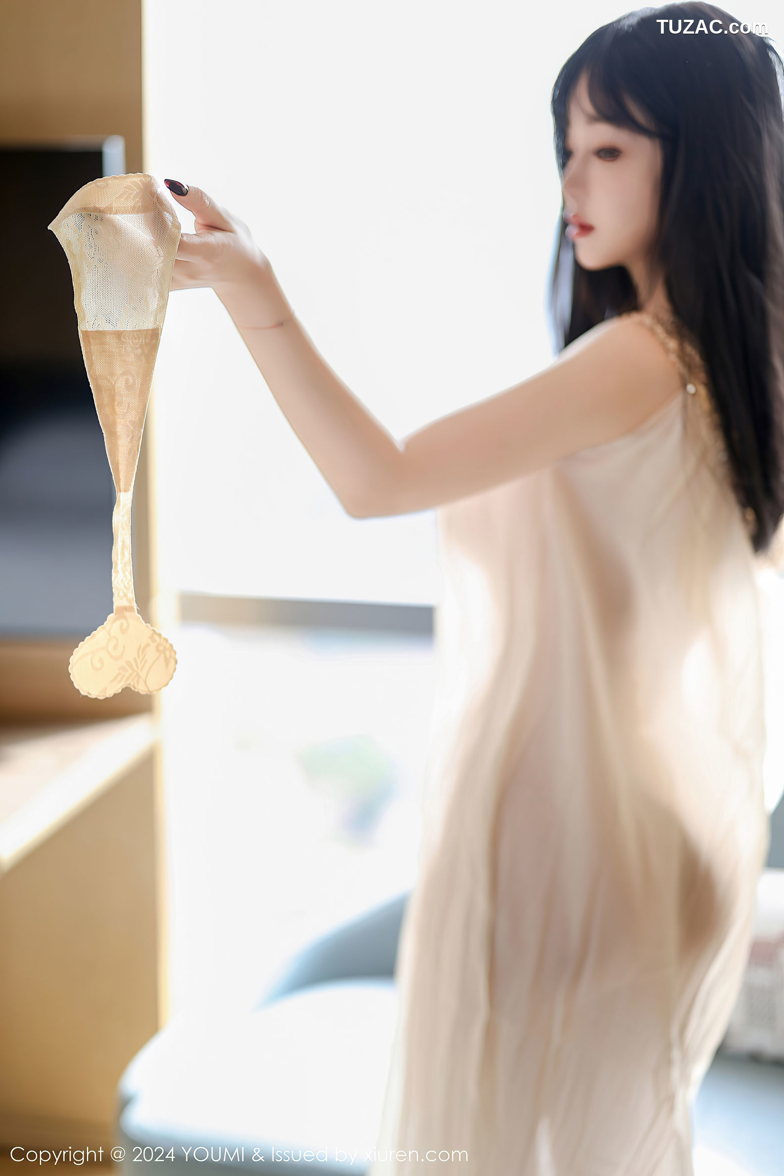 YouMi尤蜜荟-1110-王雨纯-宽松轻透纱裙淡棕色紧身衣凸点爆乳-2024.11.29