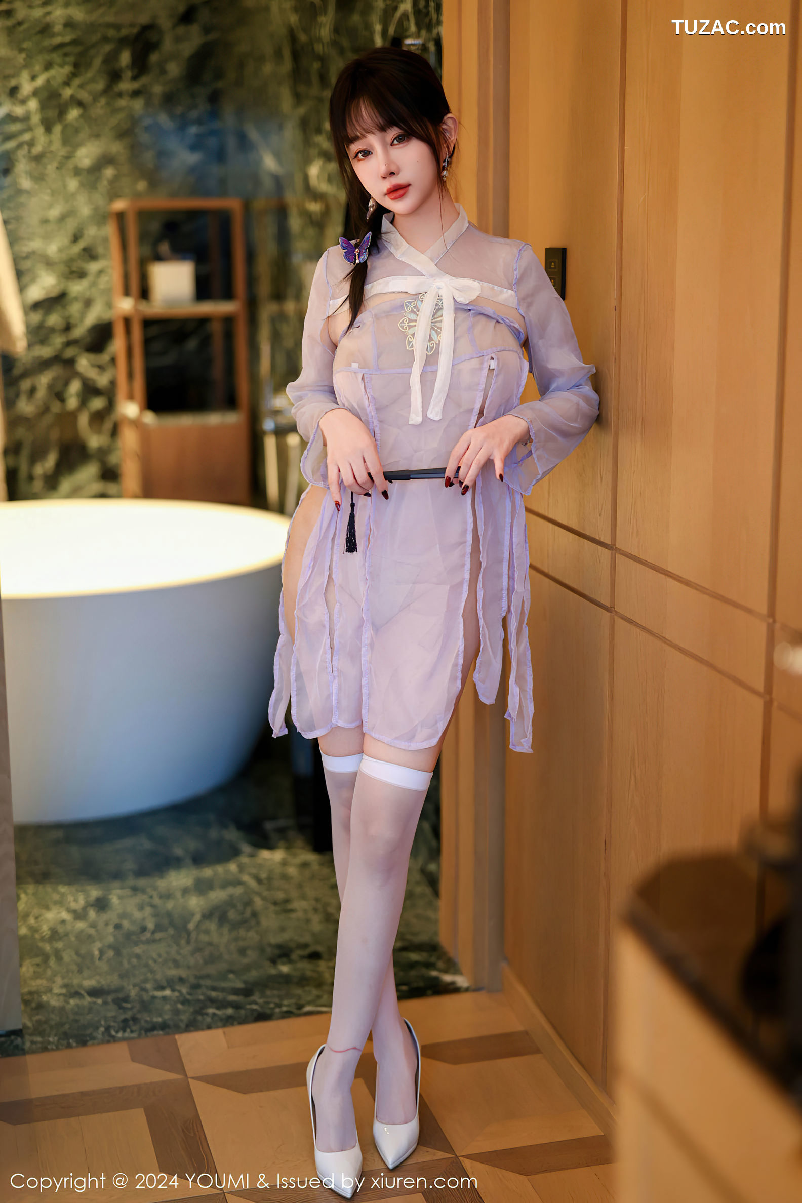 YouMi尤蜜荟-1114-王雨纯-古风淡紫透视薄纱爆乳-2024.12.13