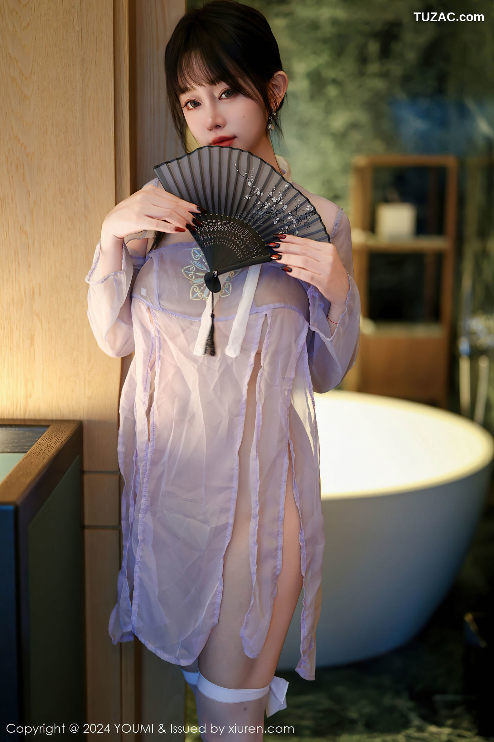 YouMi尤蜜荟-1114-王雨纯-古风淡紫透视薄纱爆乳-2024.12.13