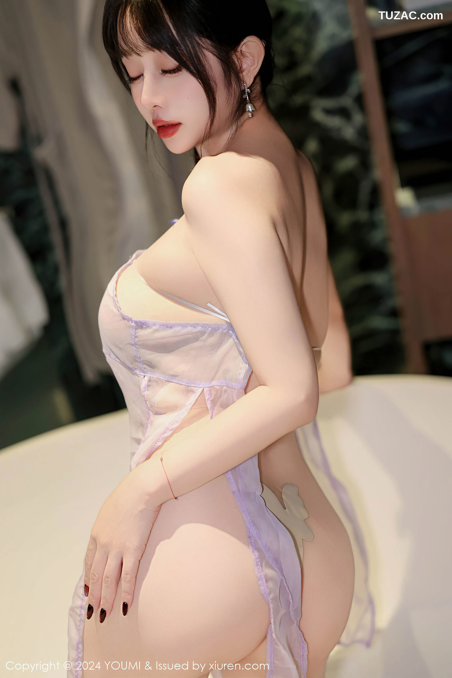 YouMi尤蜜荟-1114-王雨纯-古风淡紫透视薄纱爆乳-2024.12.13
