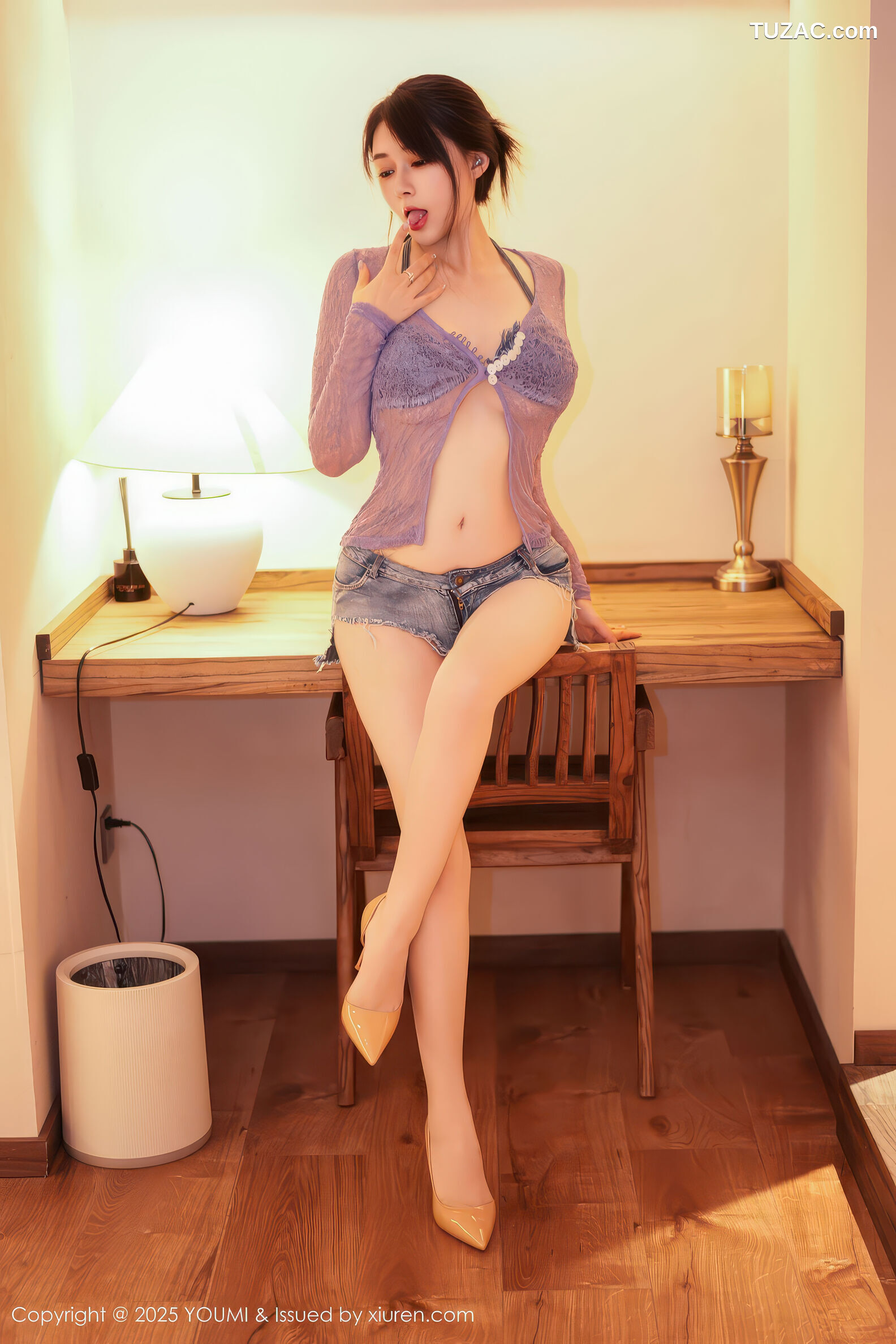 YouMi尤蜜荟-1187-凯竹法师-蓝色内衣牛仔超短裤熟女-2025.12.09