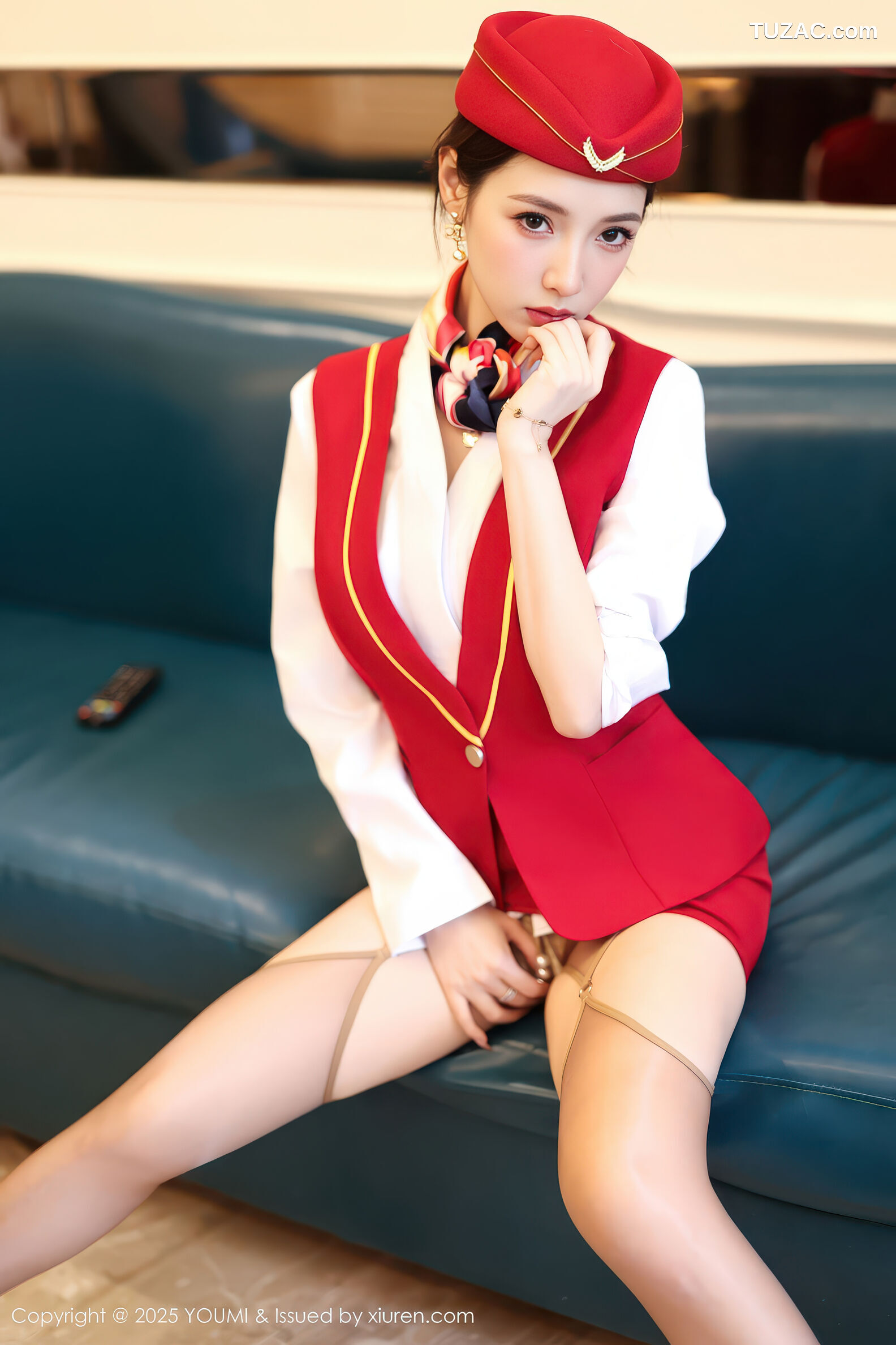 YouMi尤蜜荟-1189-Twins桃之夭夭-红蓝制服姐妹花空姐-2025.12.15