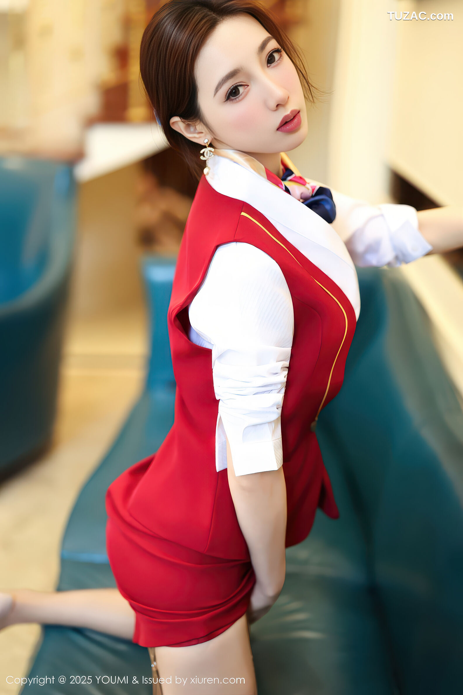 YouMi尤蜜荟-1189-Twins桃之夭夭-红蓝制服姐妹花空姐-2025.12.15