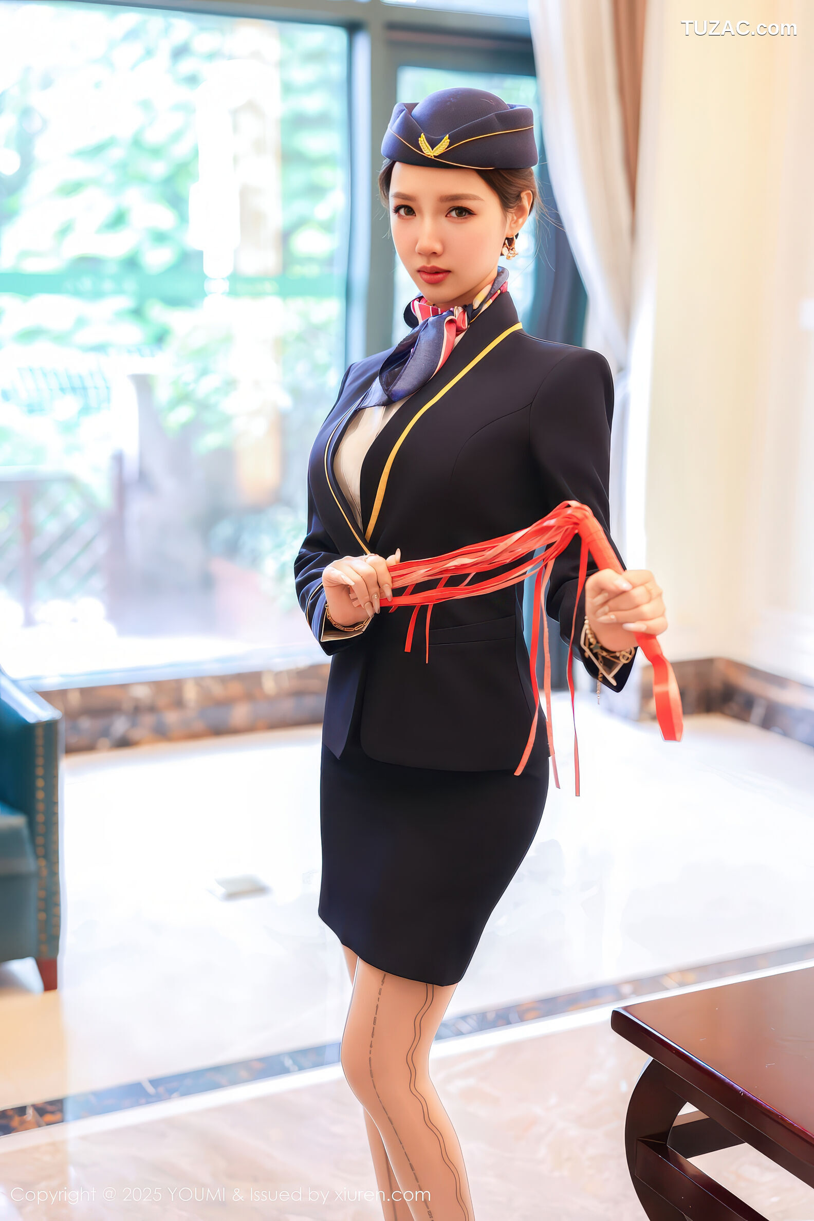 YouMi尤蜜荟-1189-Twins桃之夭夭-红蓝制服姐妹花空姐-2025.12.15
