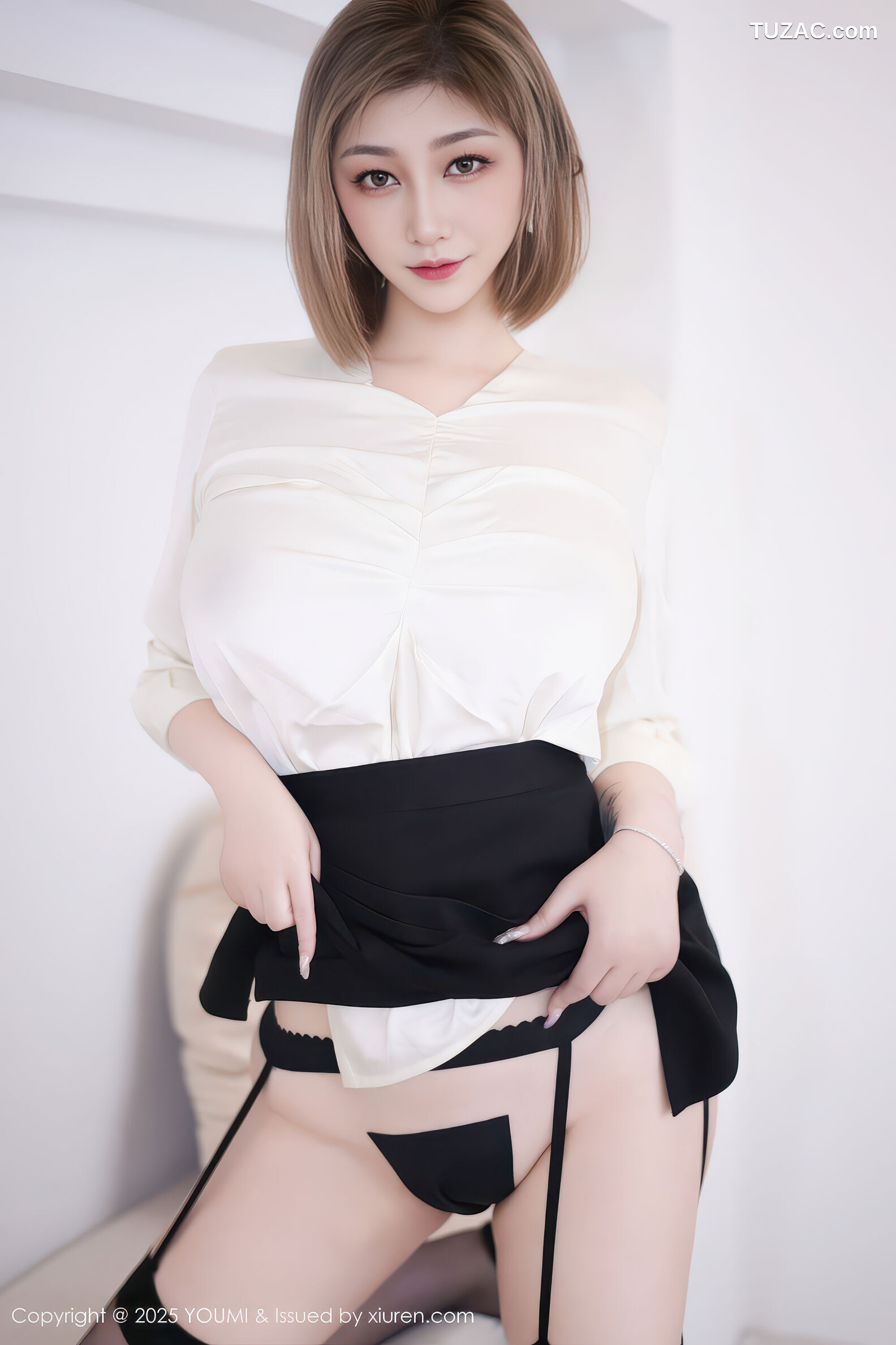 YouMi尤蜜荟-1195-妲己_Toxic-OL白衬衫黑色短裙吊带袜黑丝-2025.12.31