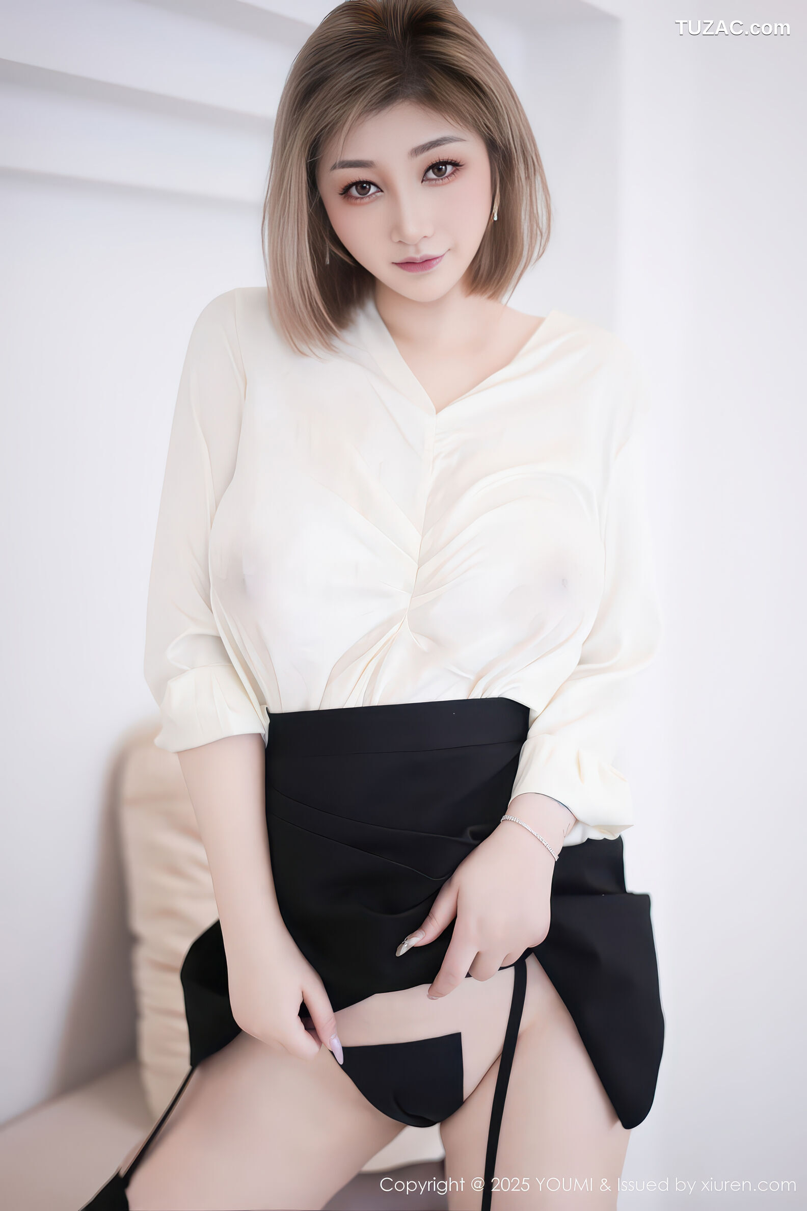 YouMi尤蜜荟-1195-妲己_Toxic-OL白衬衫黑色短裙吊带袜黑丝-2025.12.31