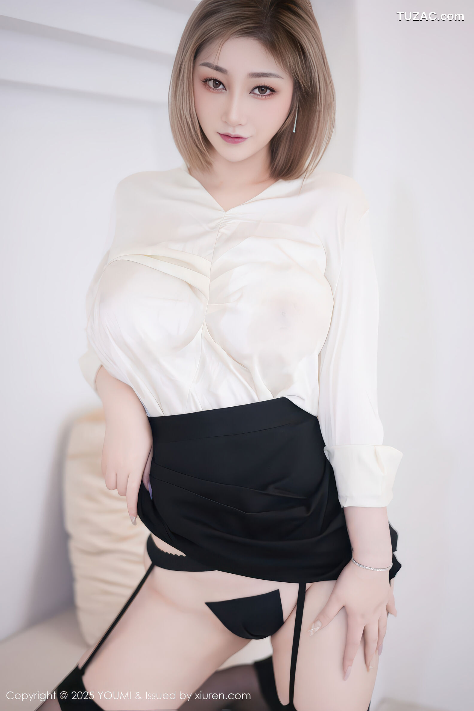 YouMi尤蜜荟-1195-妲己_Toxic-OL白衬衫黑色短裙吊带袜黑丝-2025.12.31