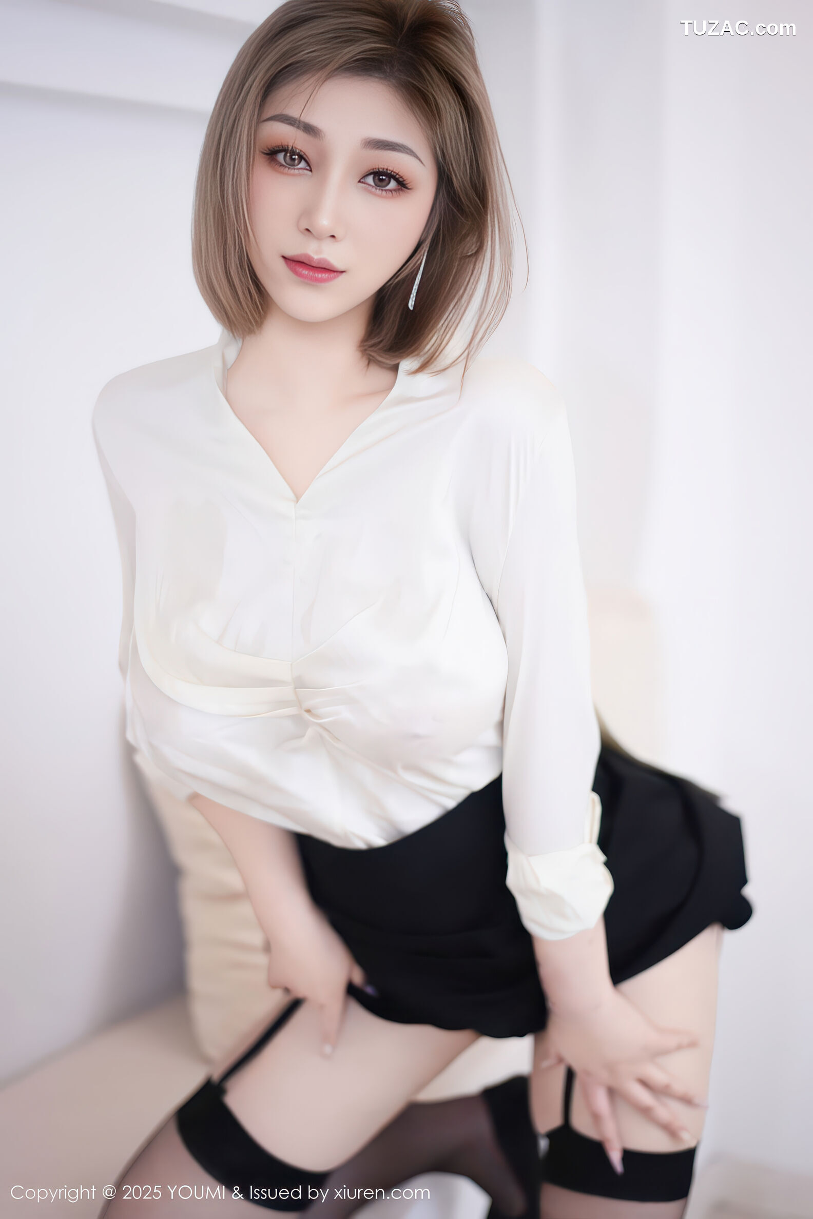 YouMi尤蜜荟-1195-妲己_Toxic-OL白衬衫黑色短裙吊带袜黑丝-2025.12.31