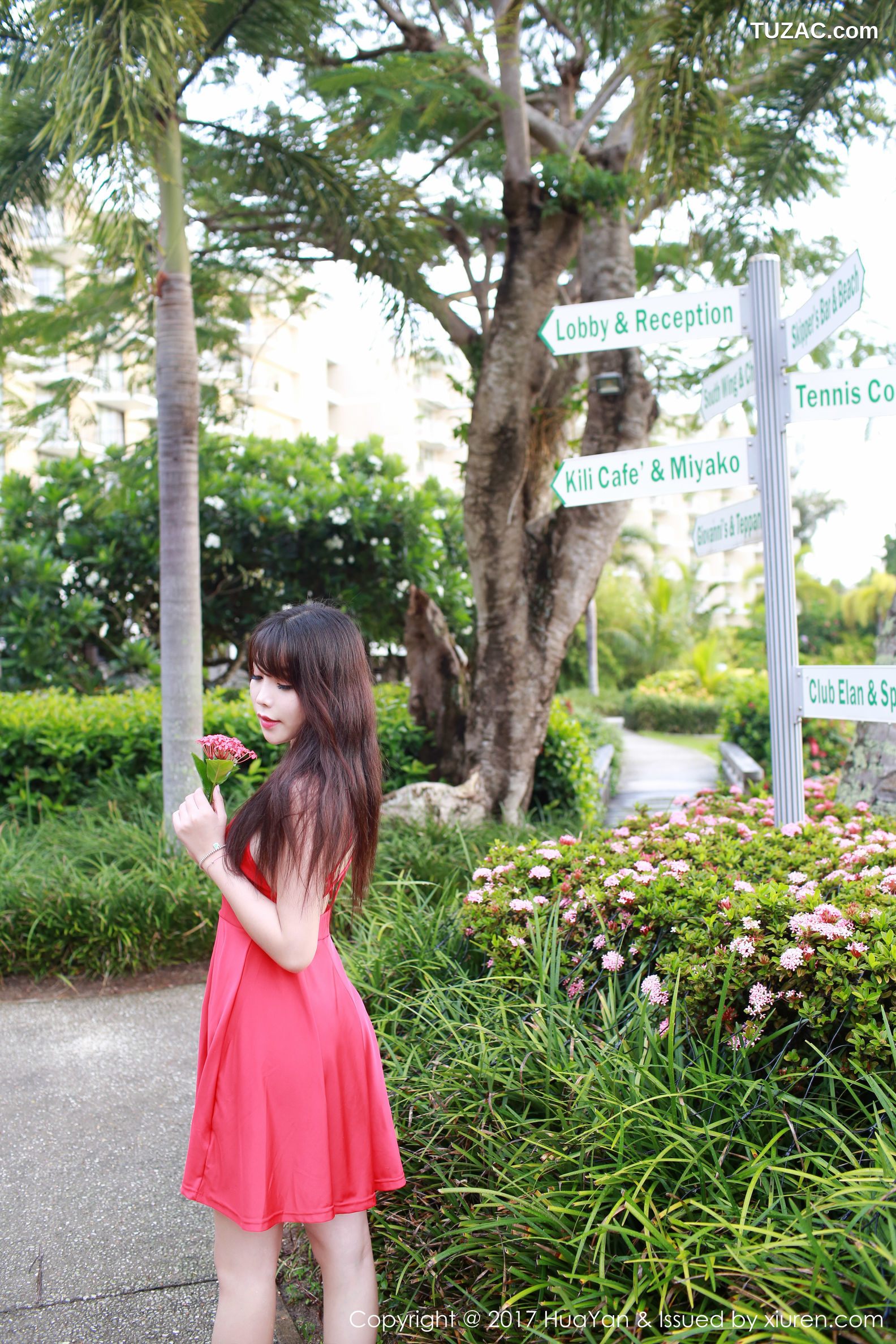 HuaYan花の颜-044-芝芝booty《海边-小清新连衣红裙》
