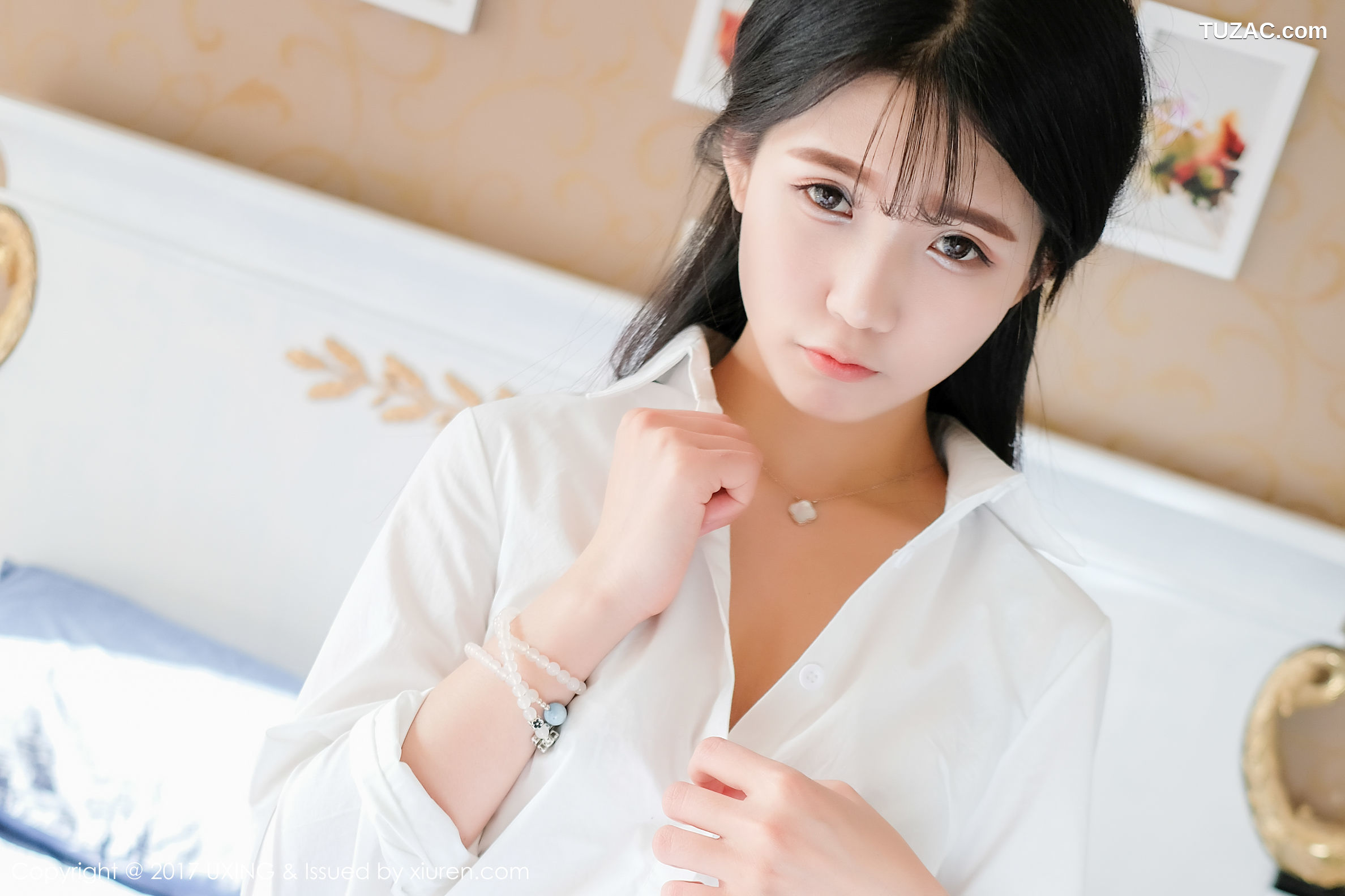 UXing优星馆-vol.046-可爱的小叶子-衬衫学生装-蕾丝内衣装扮